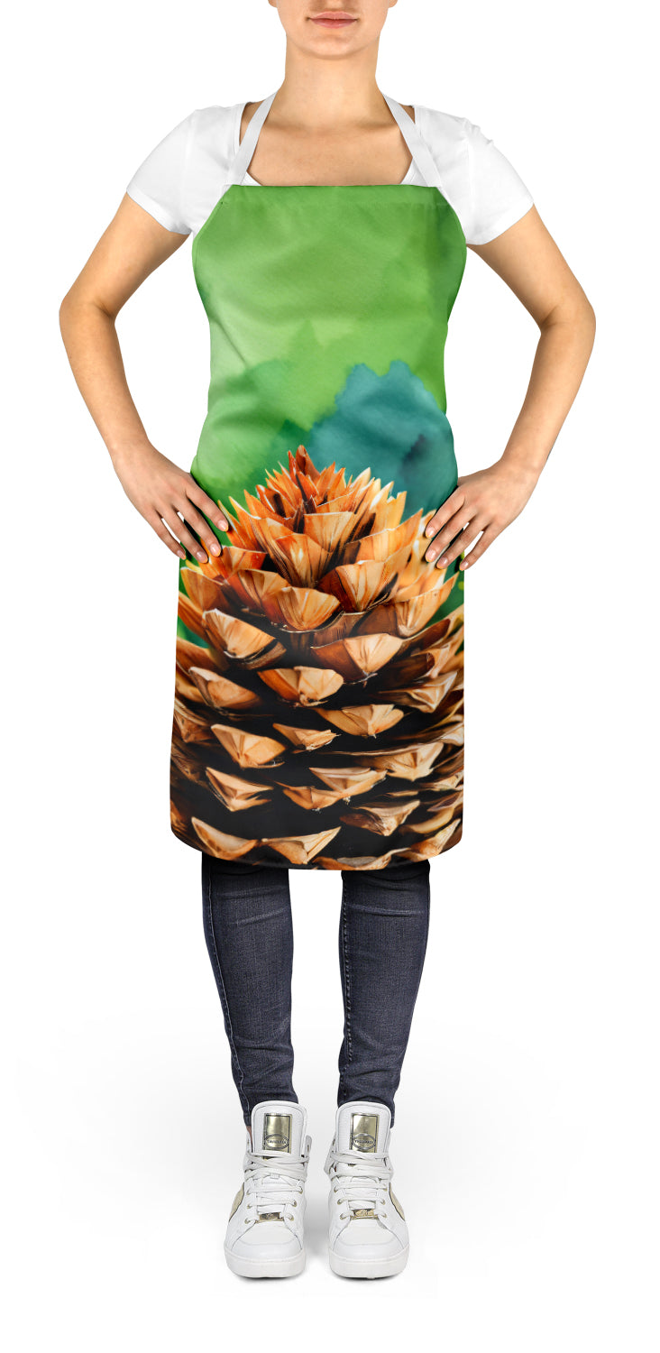 Buy this Maine White Pine Cone and Tassels in Watercolor Apron