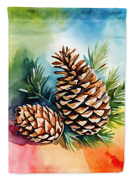 Buy this Maine White Pine Cone and Tassels in Watercolor House Flag