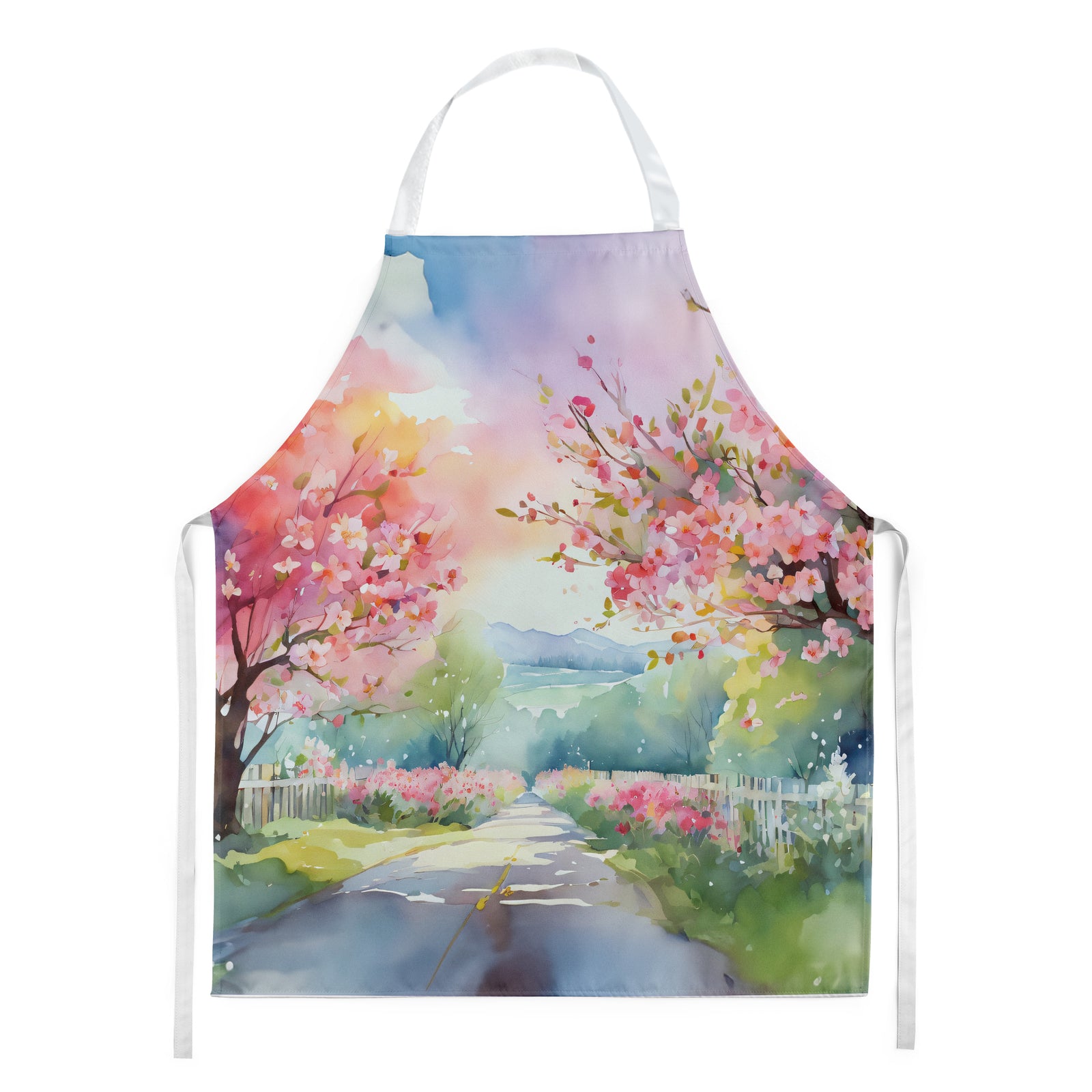 Buy this Michigan Apple Blossoms in Watercolor Apron