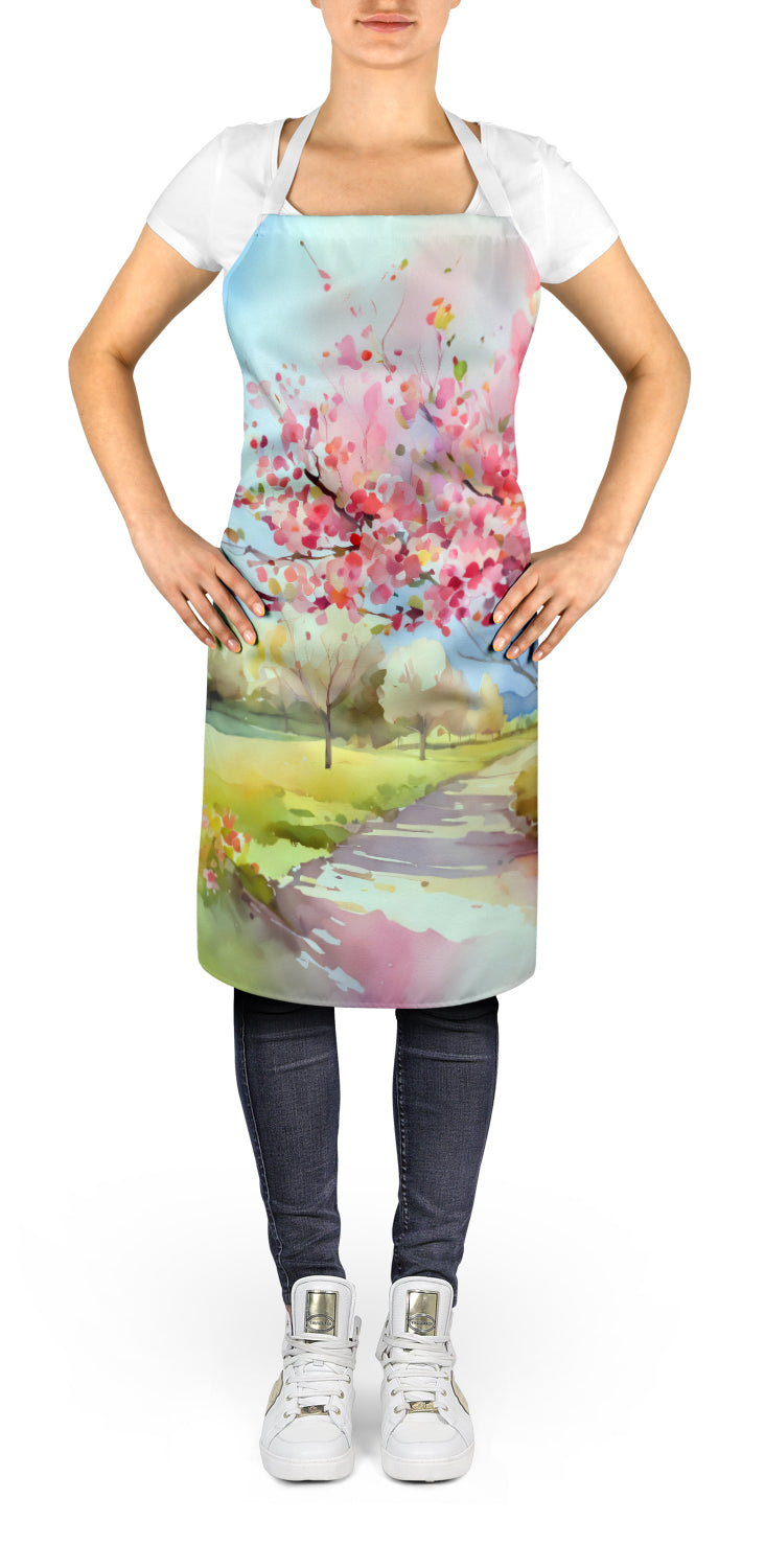 Buy this Michigan Apple Blossoms in Watercolor Apron