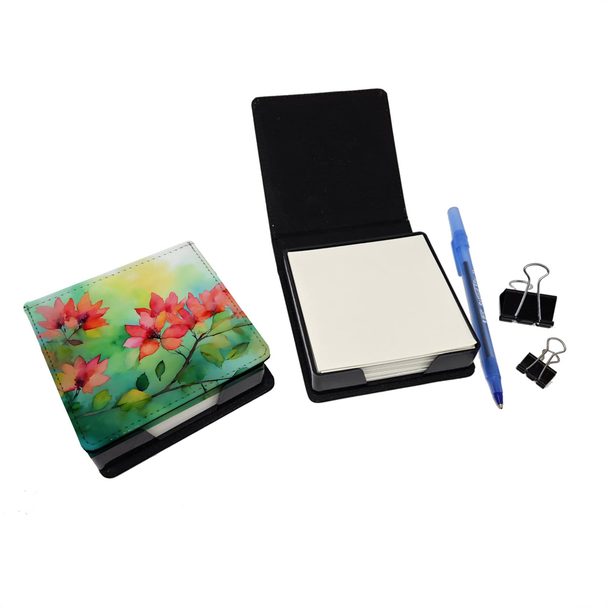 Buy this Missouri Hawthorns in Watercolor PU Leather Note Paper Holder