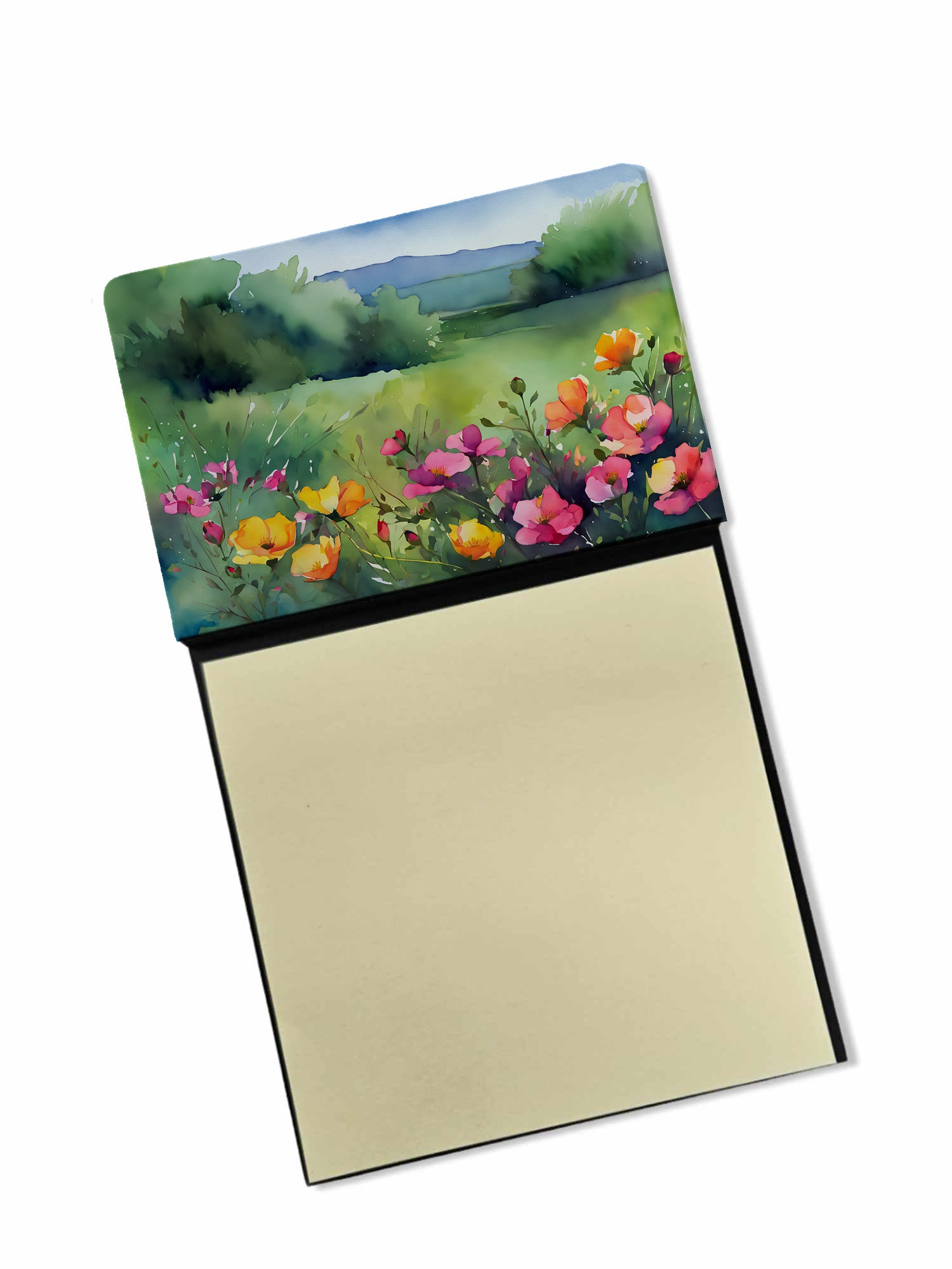 Buy this North Dakota Wild Prairie Roses in Watercolor Sticky Note Holder