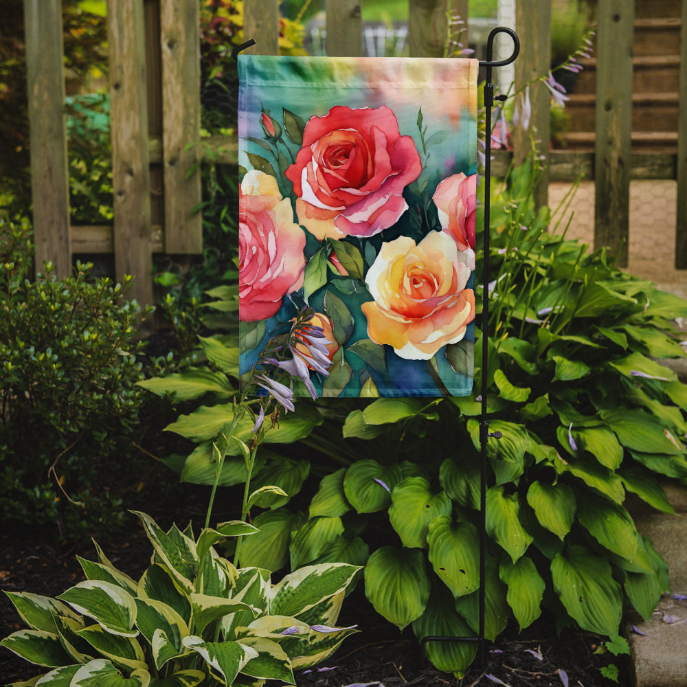 Buy this Oklahoma Roses in Watercolor Garden Flag