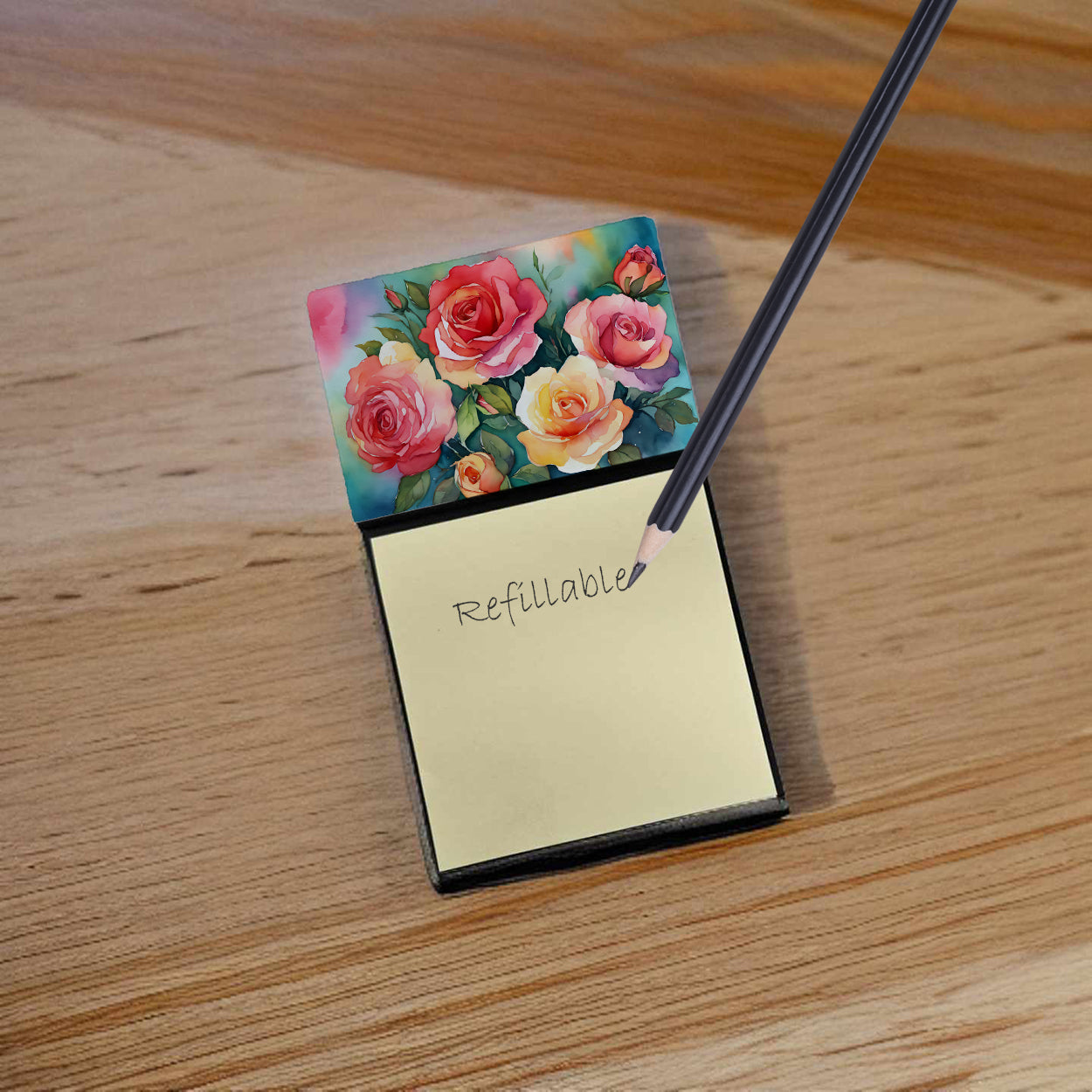 Buy this Oklahoma Roses in Watercolor Sticky Note Holder