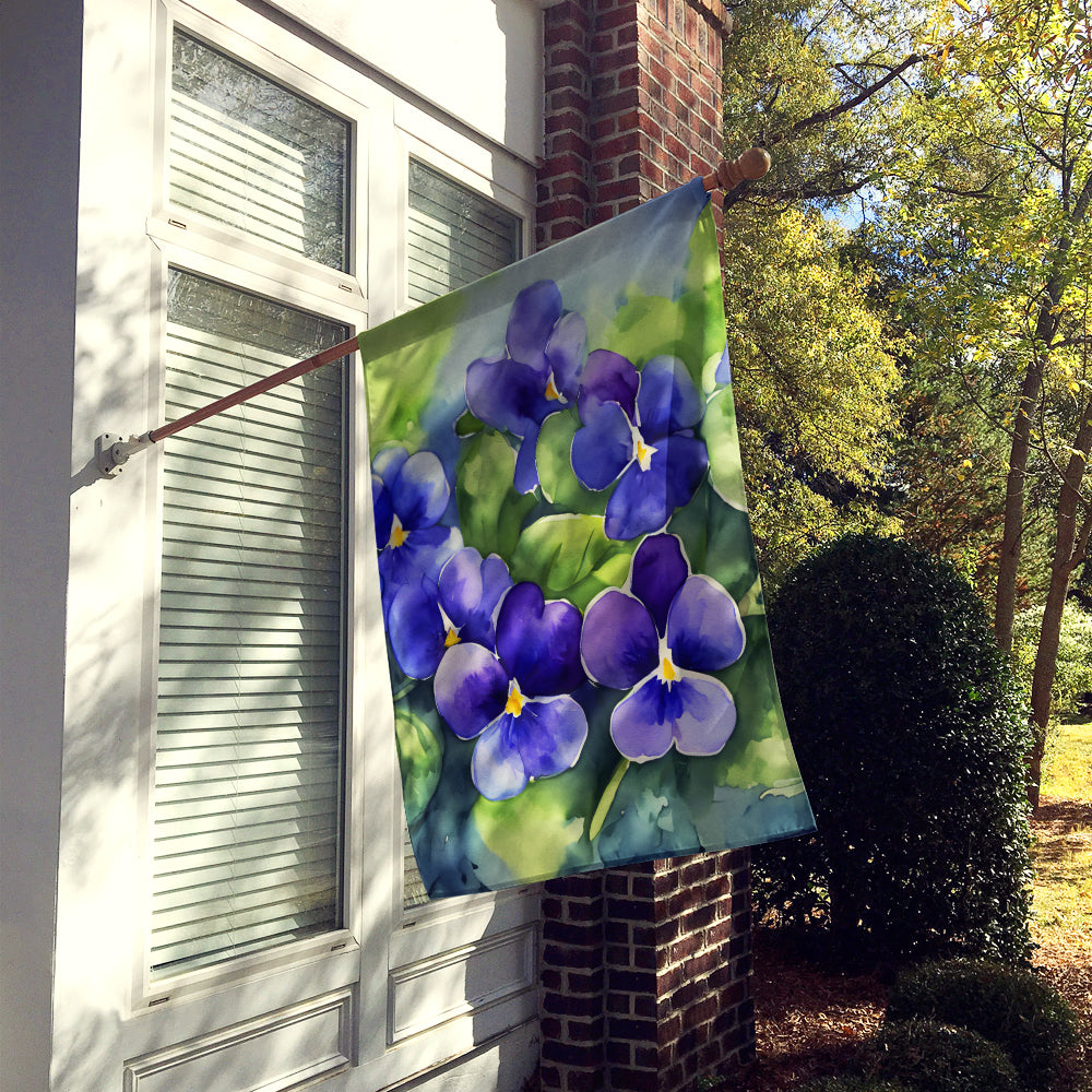 Rhode Island Violets in Watercolor House Flag