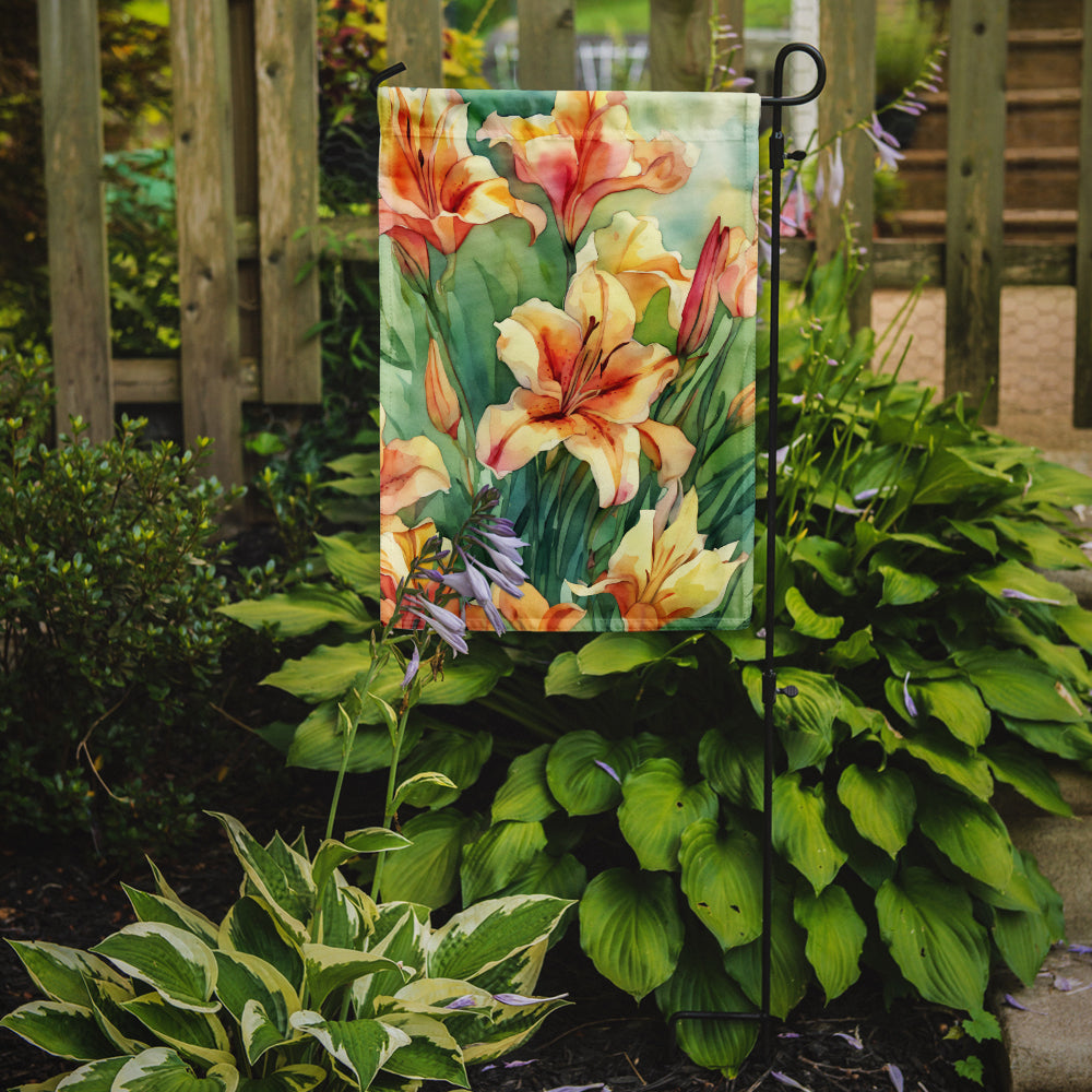 Utah Sego Lilies in Watercolor Garden Flag