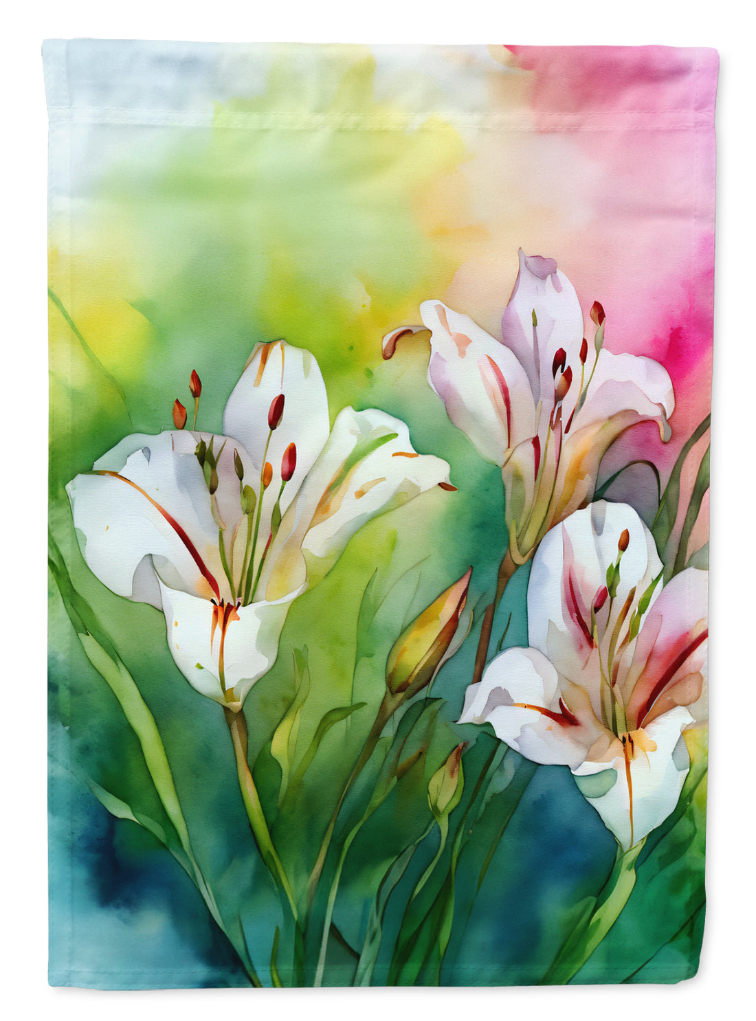 Buy this Utah Sego Lilies in Watercolor House Flag