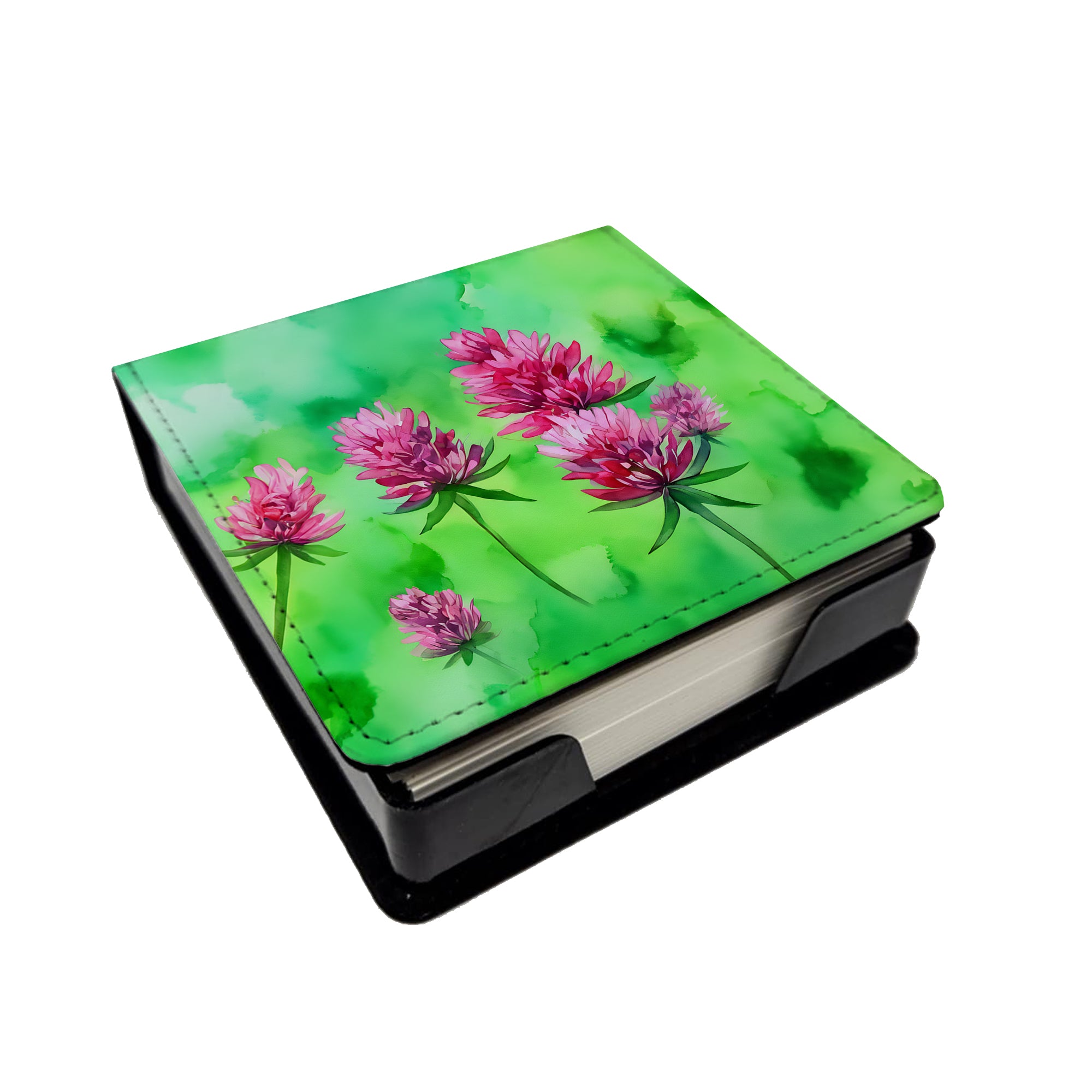 Buy this Vermont Red Clover in Watercolor PU Leather Note Paper Holder