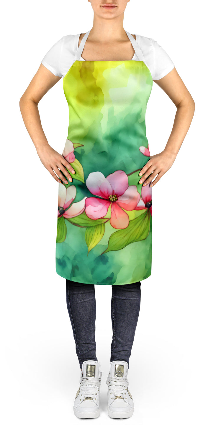 Virginia American Dogwood in Watercolor Apron