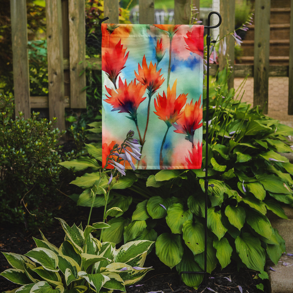 Wyoming Indian Paintbrush in Watercolor Garden Flag