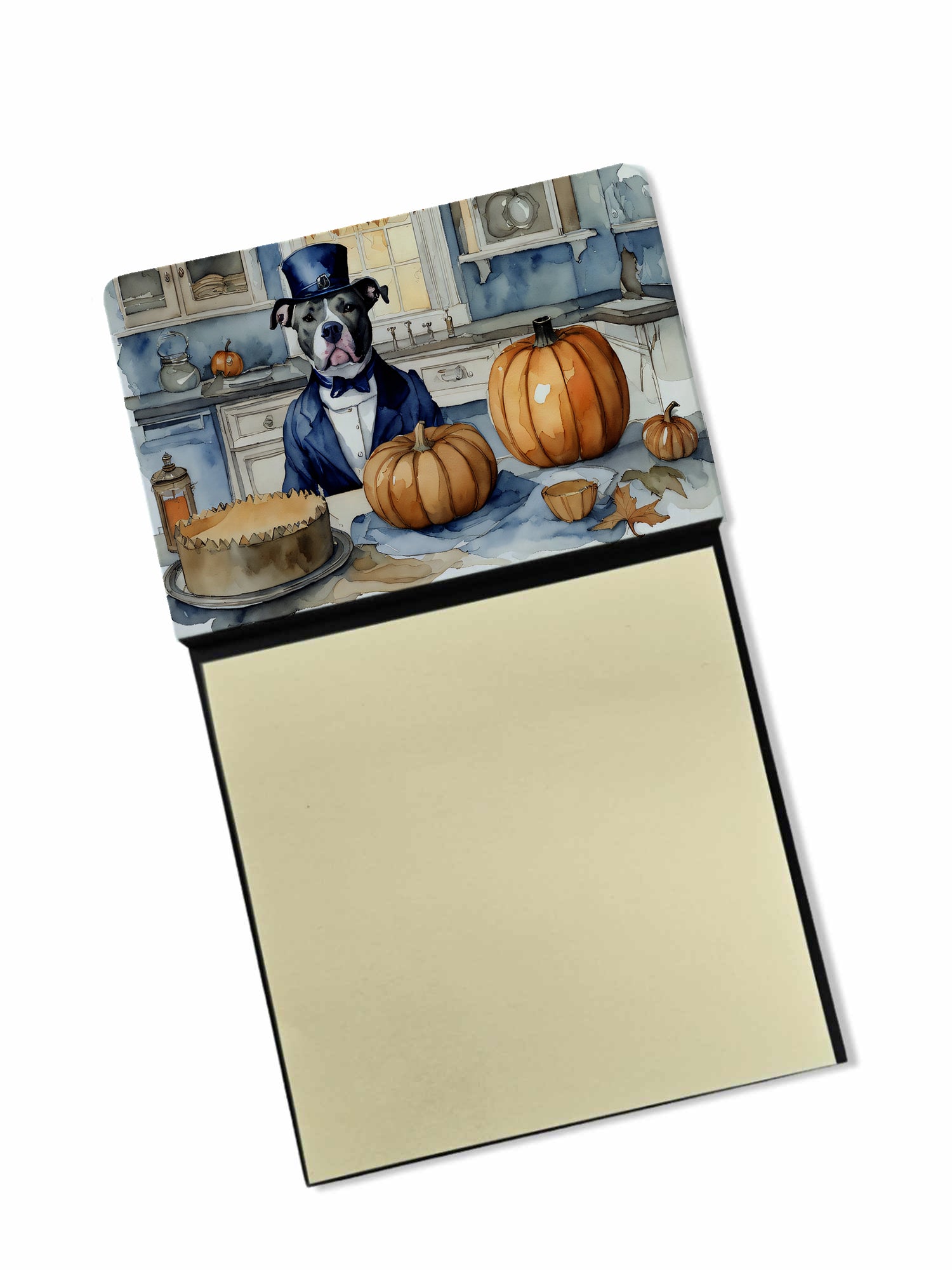 Buy this Pit Bull Terrier Fall Kitchen Pumpkins Sticky Note Holder