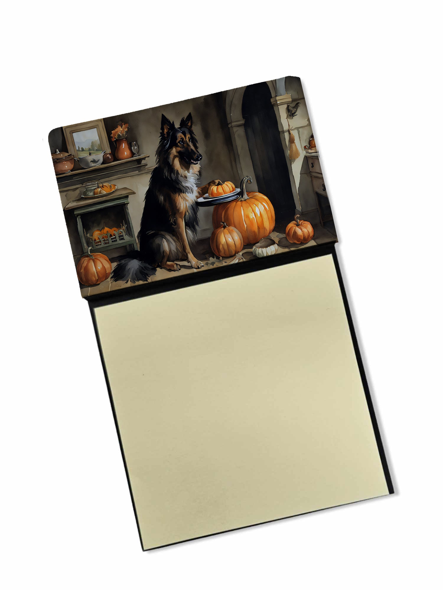 Buy this Belgian Tervuren Fall Kitchen Pumpkins Sticky Note Holder