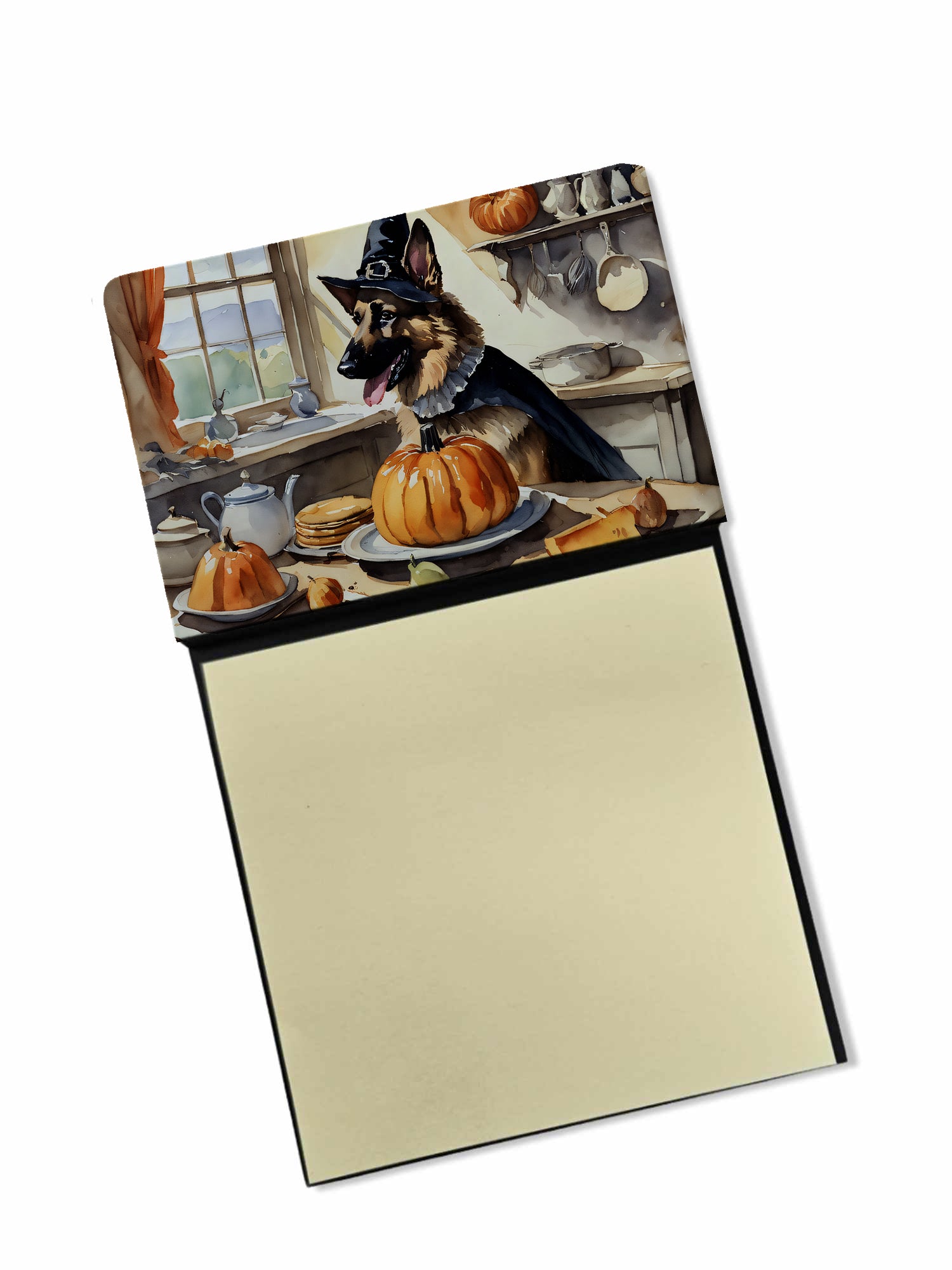 Buy this German Shepherd Fall Kitchen Pumpkins Sticky Note Holder