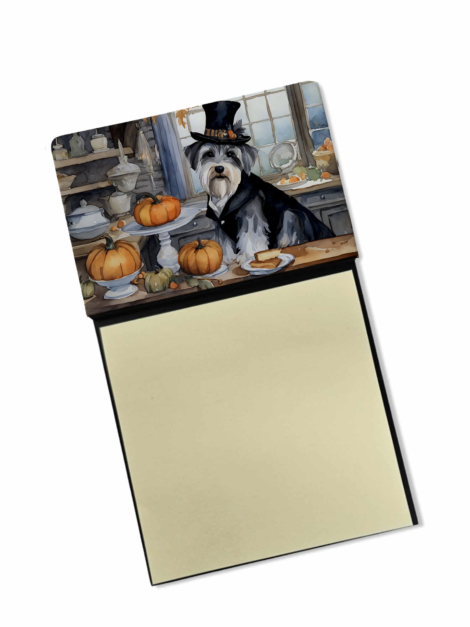 Buy this Schnauzer Fall Kitchen Pumpkins Sticky Note Holder