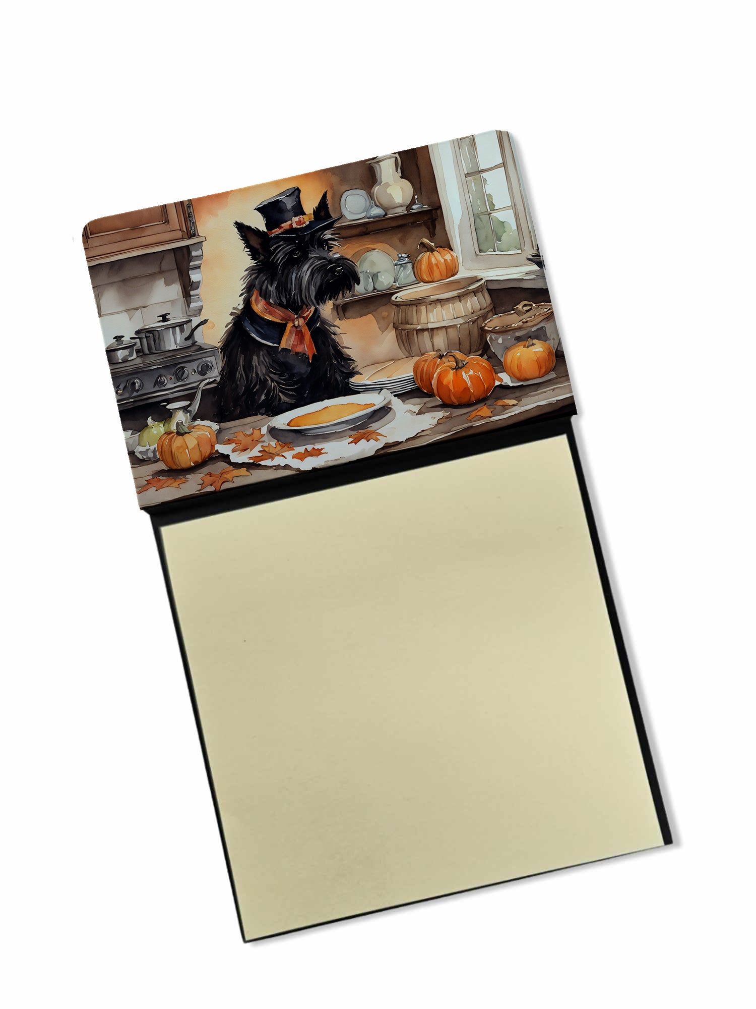 Buy this Scottish Terrier Fall Kitchen Pumpkins Sticky Note Holder