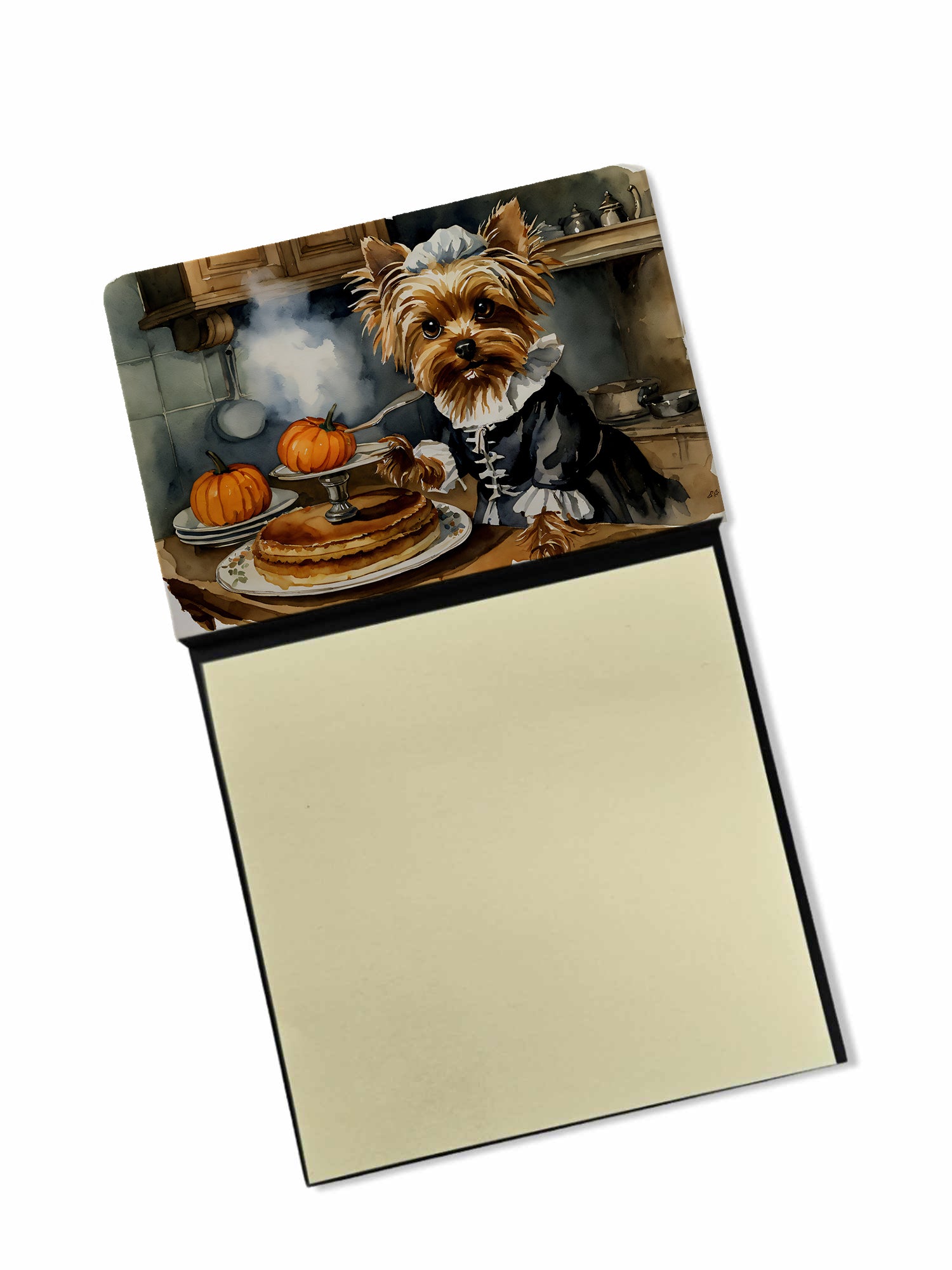 Buy this Yorkie Fall Kitchen Pumpkins Sticky Note Holder