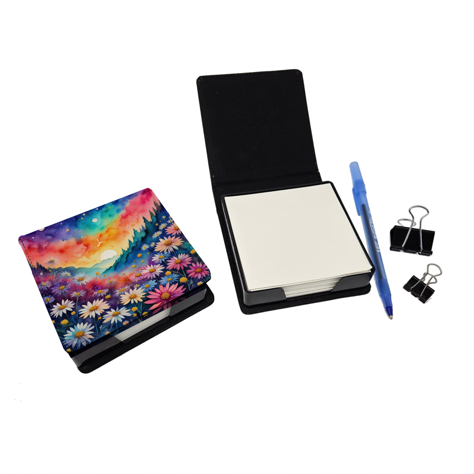 Buy this Colorful Asters PU Leather Note Paper Holder