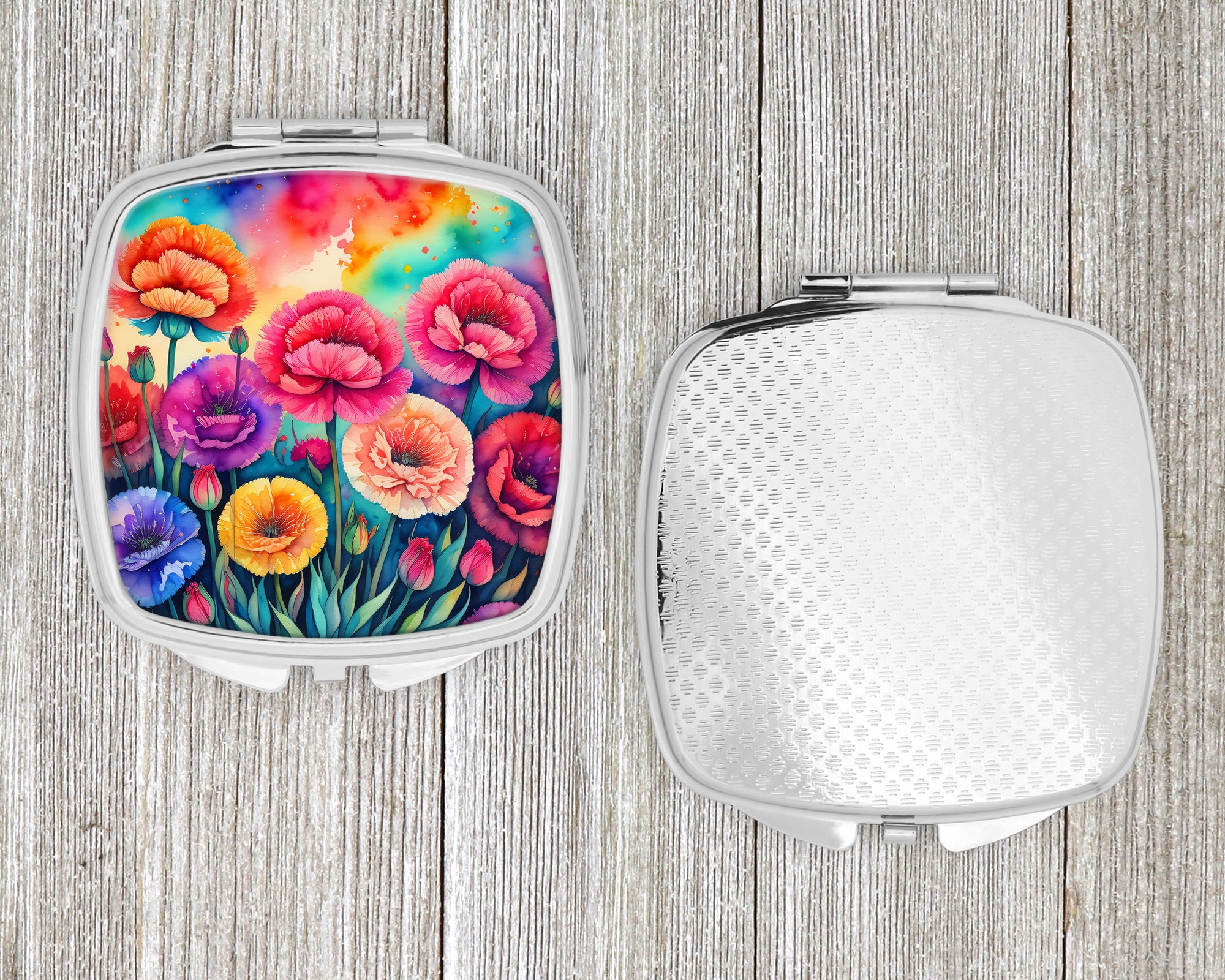 Colorful Carnations Compact Mirror