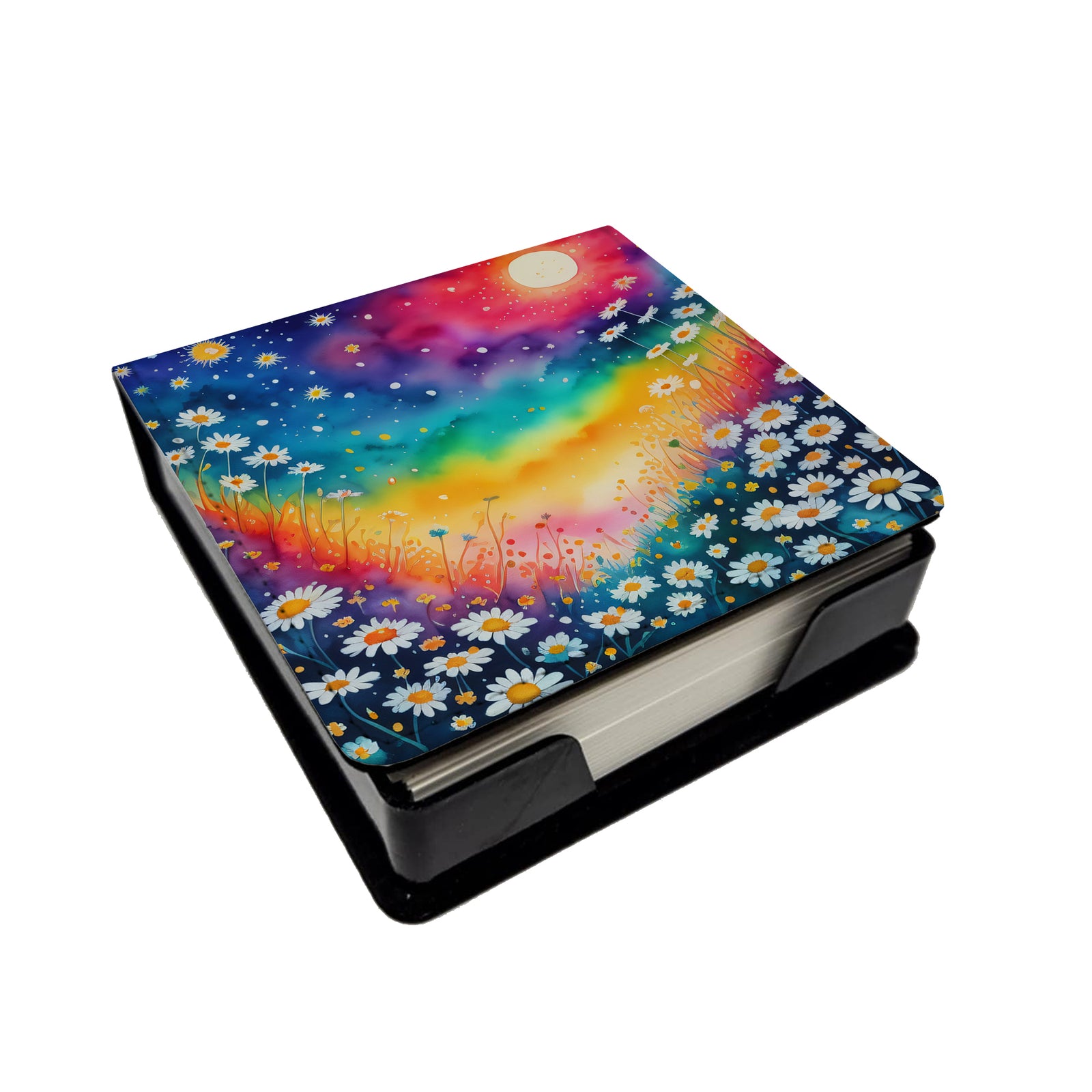 Buy this Colorful Daisies PU Leather Note Paper Holder