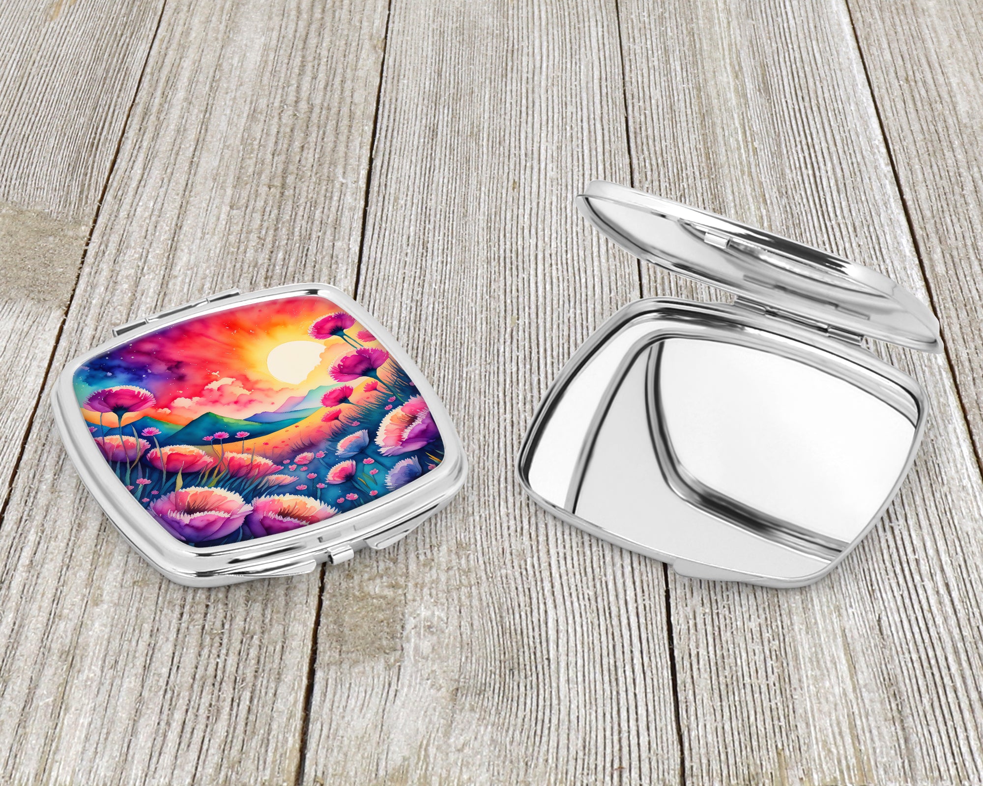 Colorful Dianthus Compact Mirror