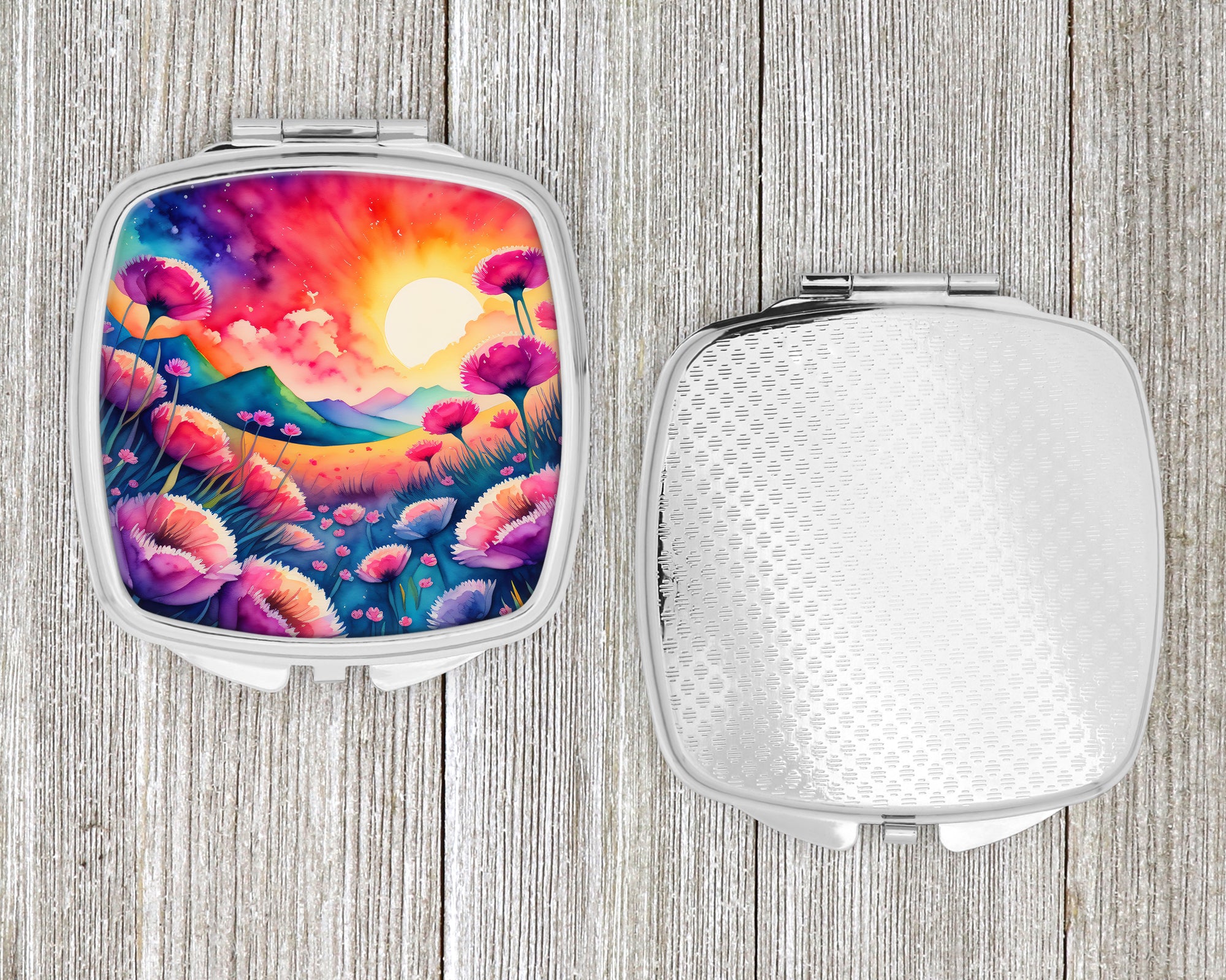 Colorful Dianthus Compact Mirror