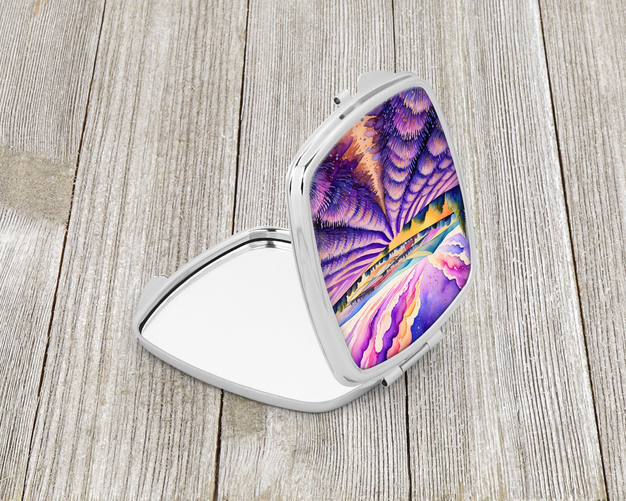 Colorful English Lavender Compact Mirror