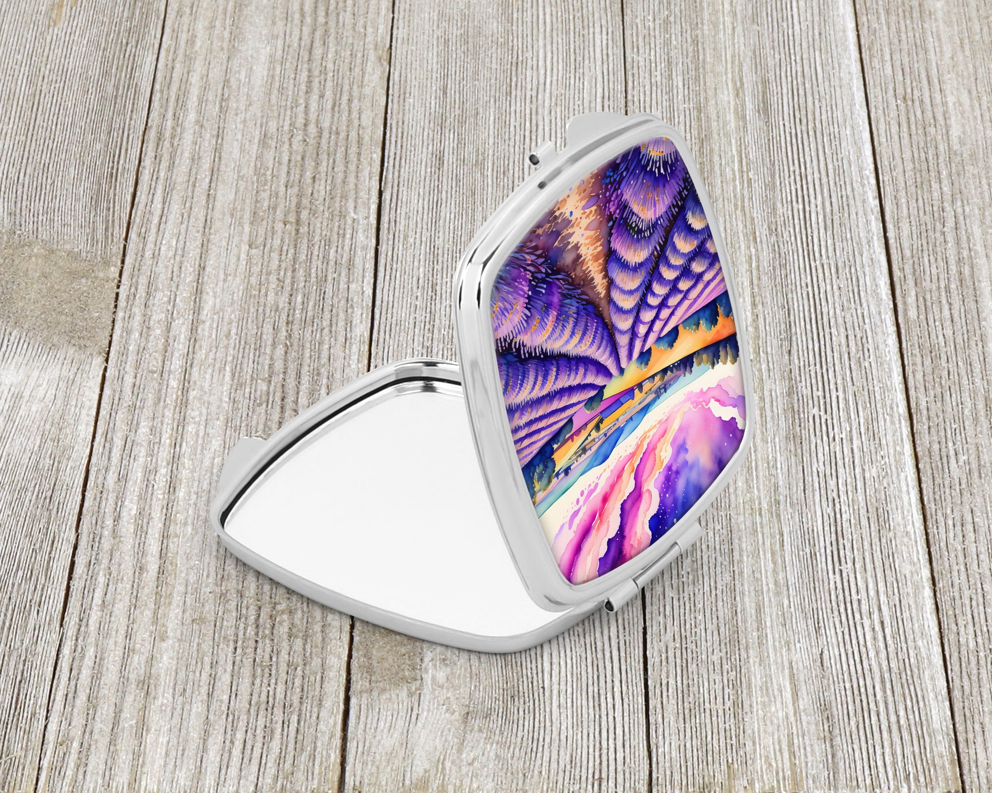 Colorful English Lavender Compact Mirror