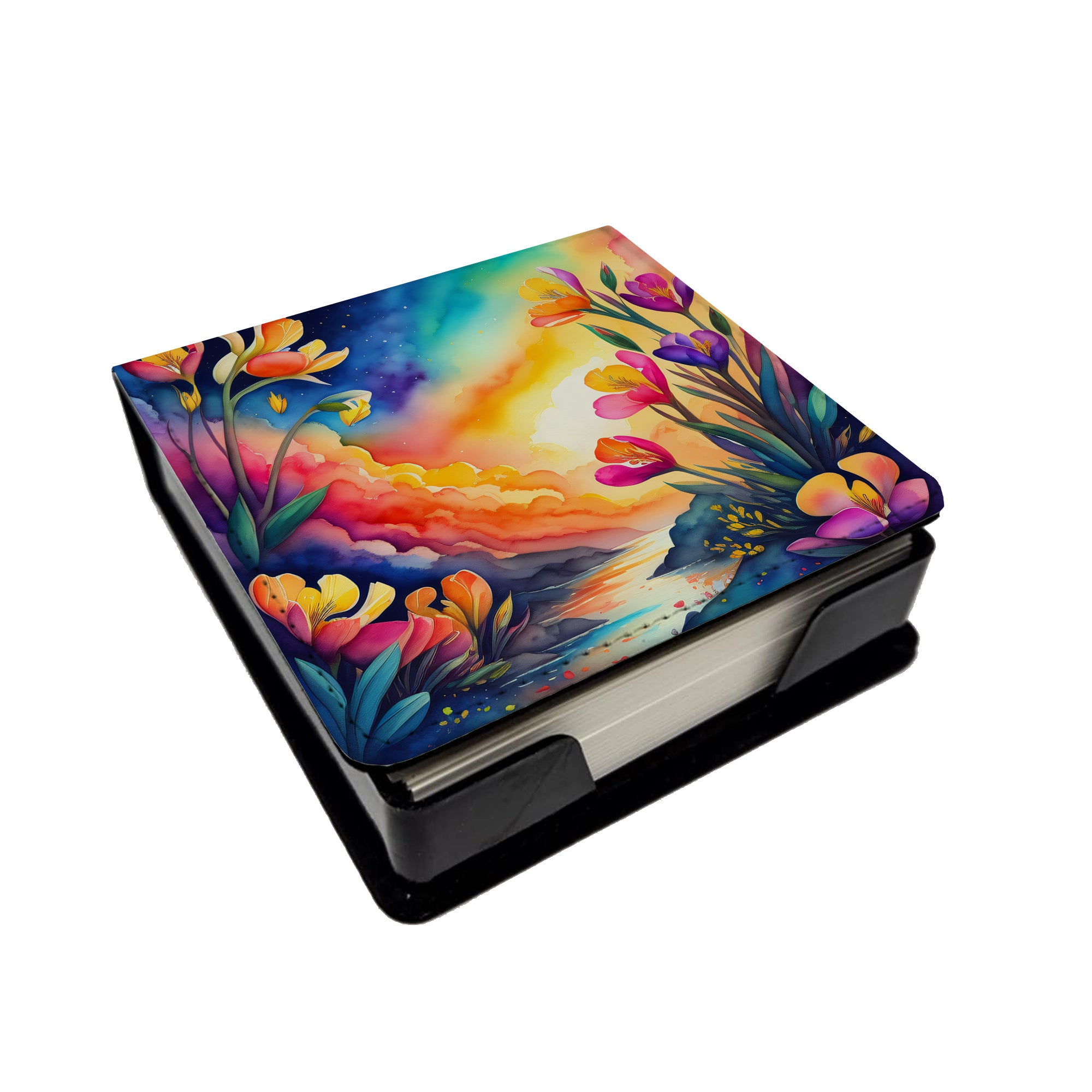 Buy this Colorful Freesia PU Leather Note Paper Holder