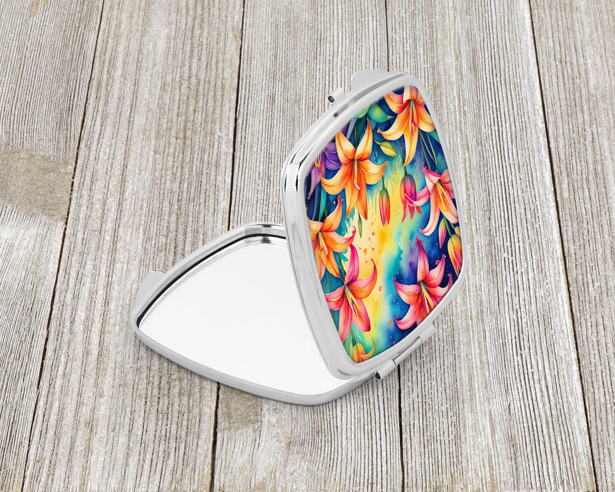 Colorful Lilies Compact Mirror