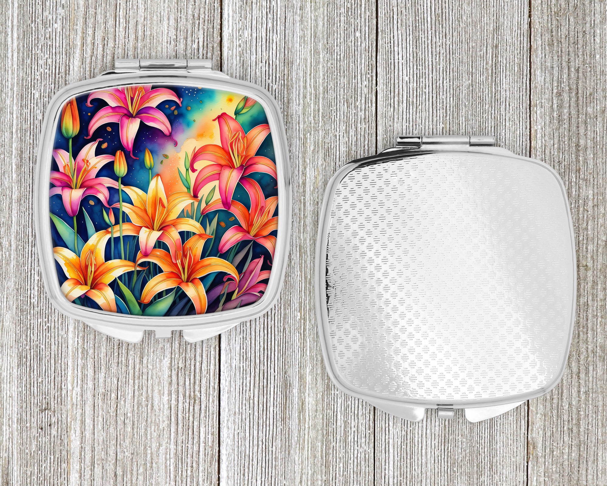 Colorful Lilies Compact Mirror