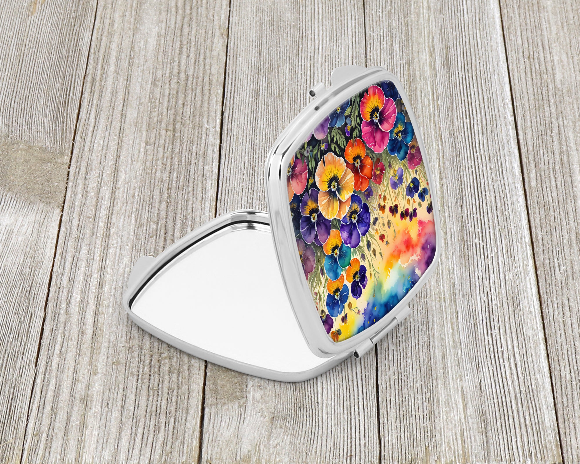 Colorful Pansies Compact Mirror