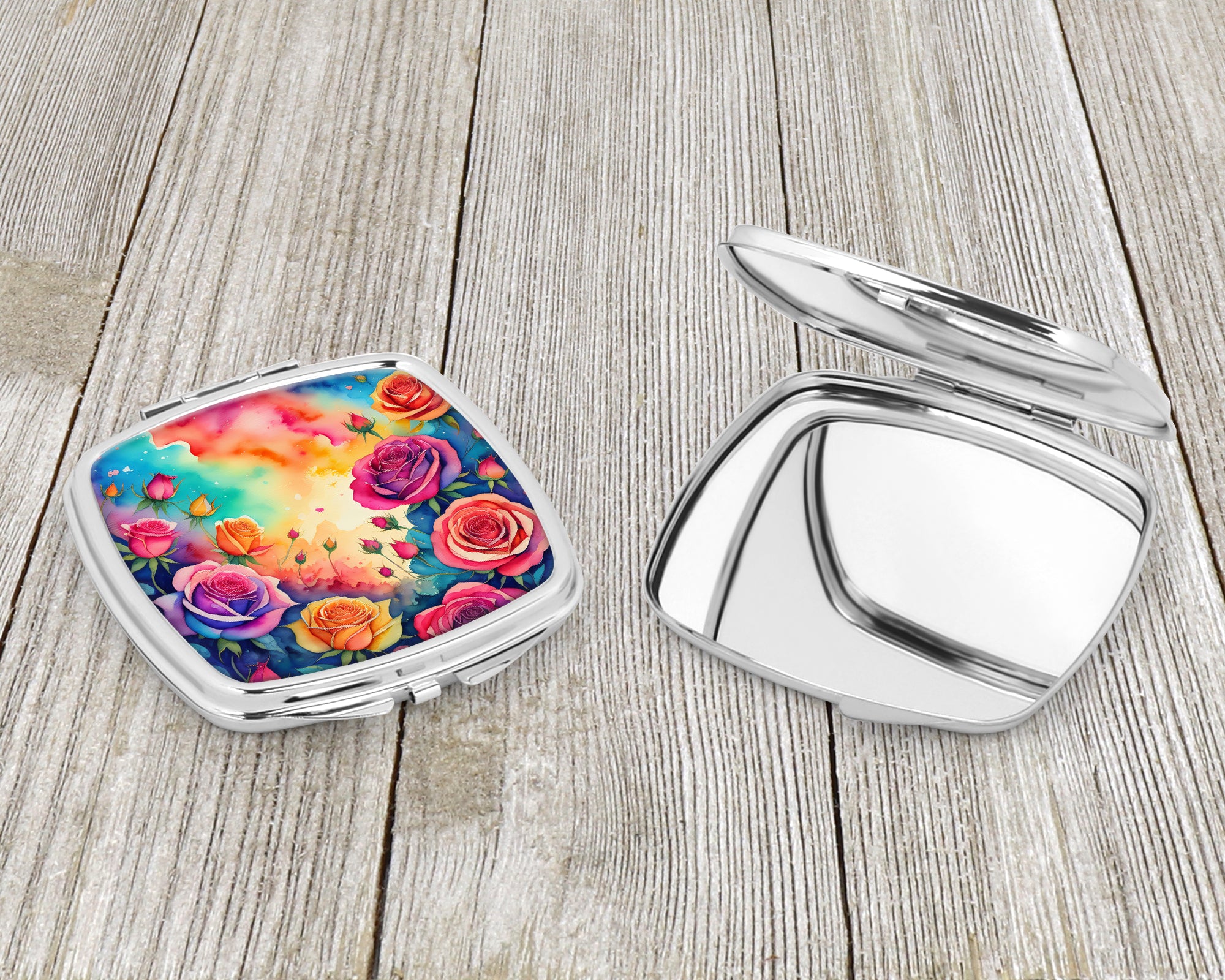 Colorful Roses Compact Mirror