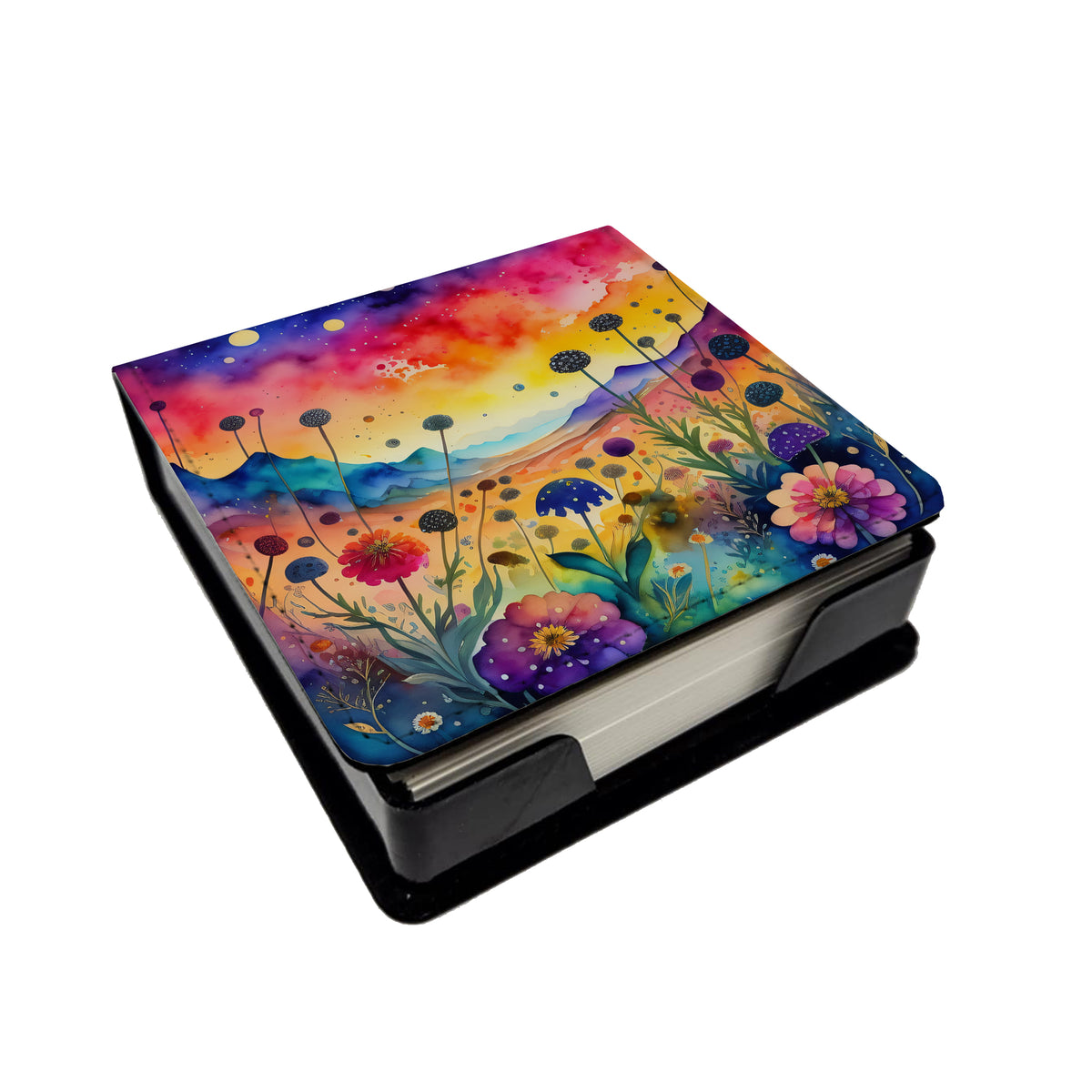 Buy this Colorful Scabiosa PU Leather Note Paper Holder