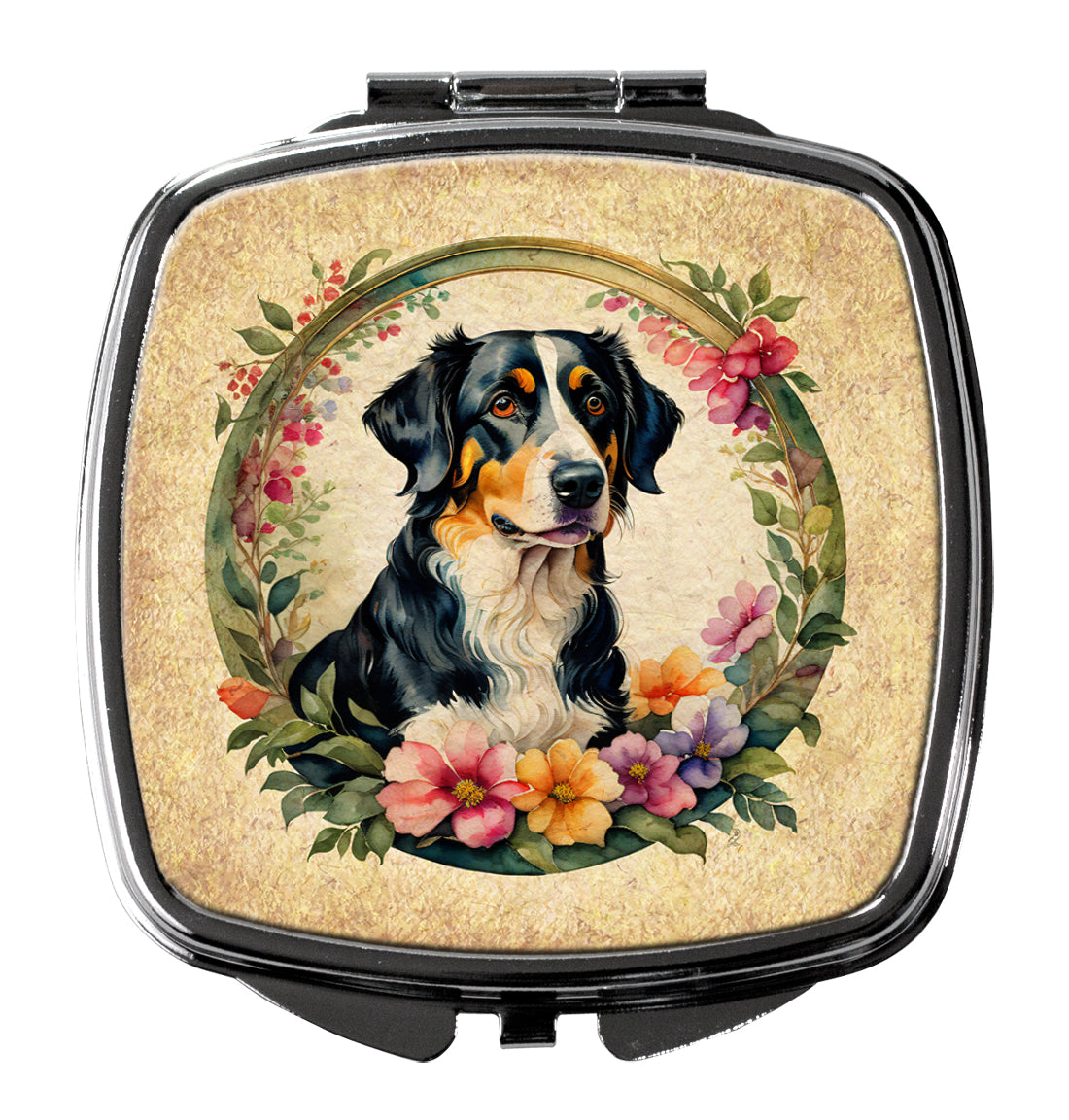 Buy this Appenzeller Sennenhund and Flowers Compact Mirror