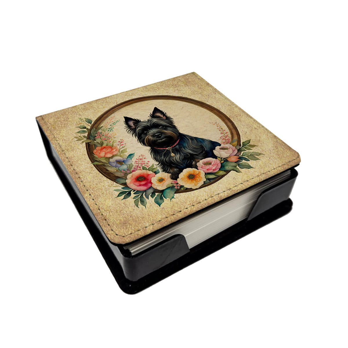 Buy this Cairn Terrier and Flowers PU Leather Note Paper Holder