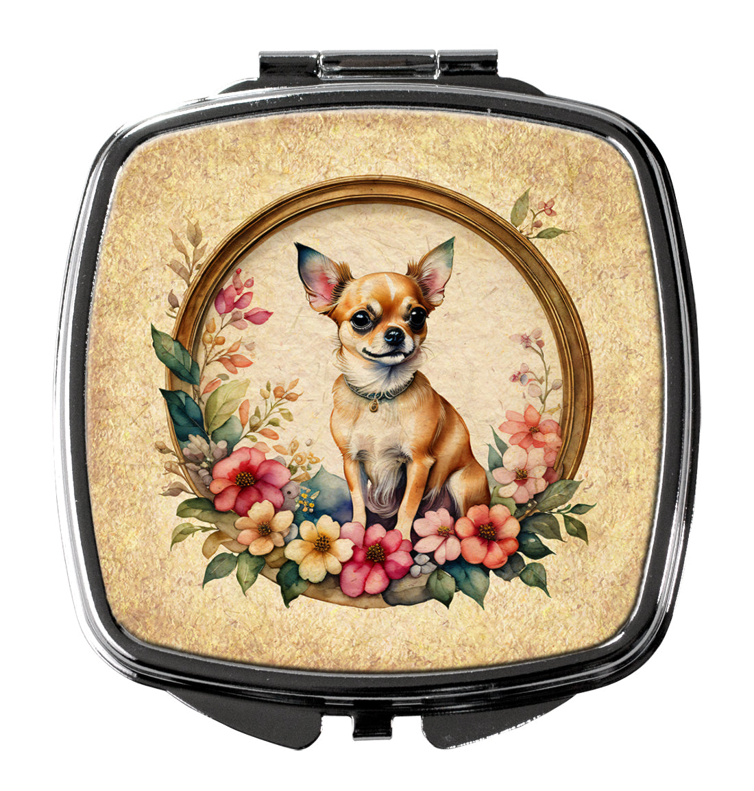 Buy this Chihuahua and Flowers Compact Mirror