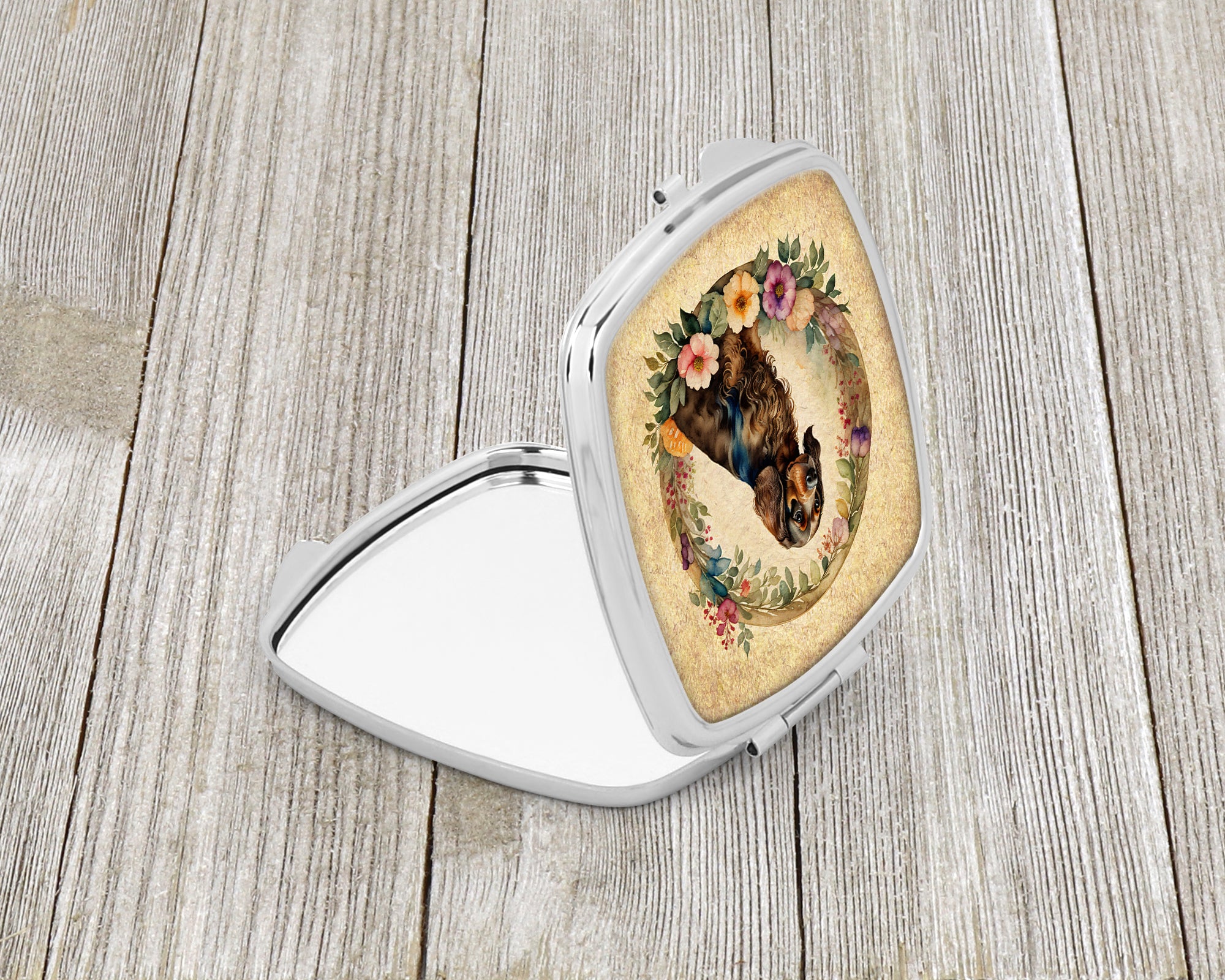 Buy this Field Spaniel and Flowers Compact Mirror