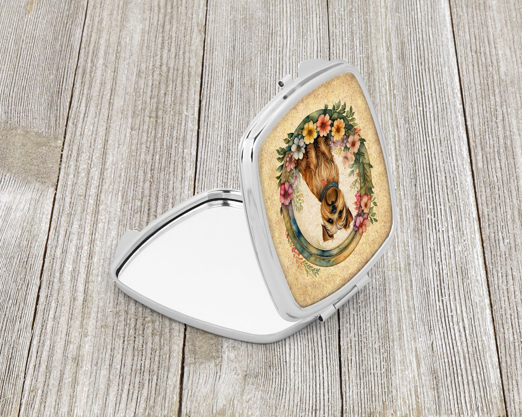 Norfolk Terrier and Flowers Compact Mirror