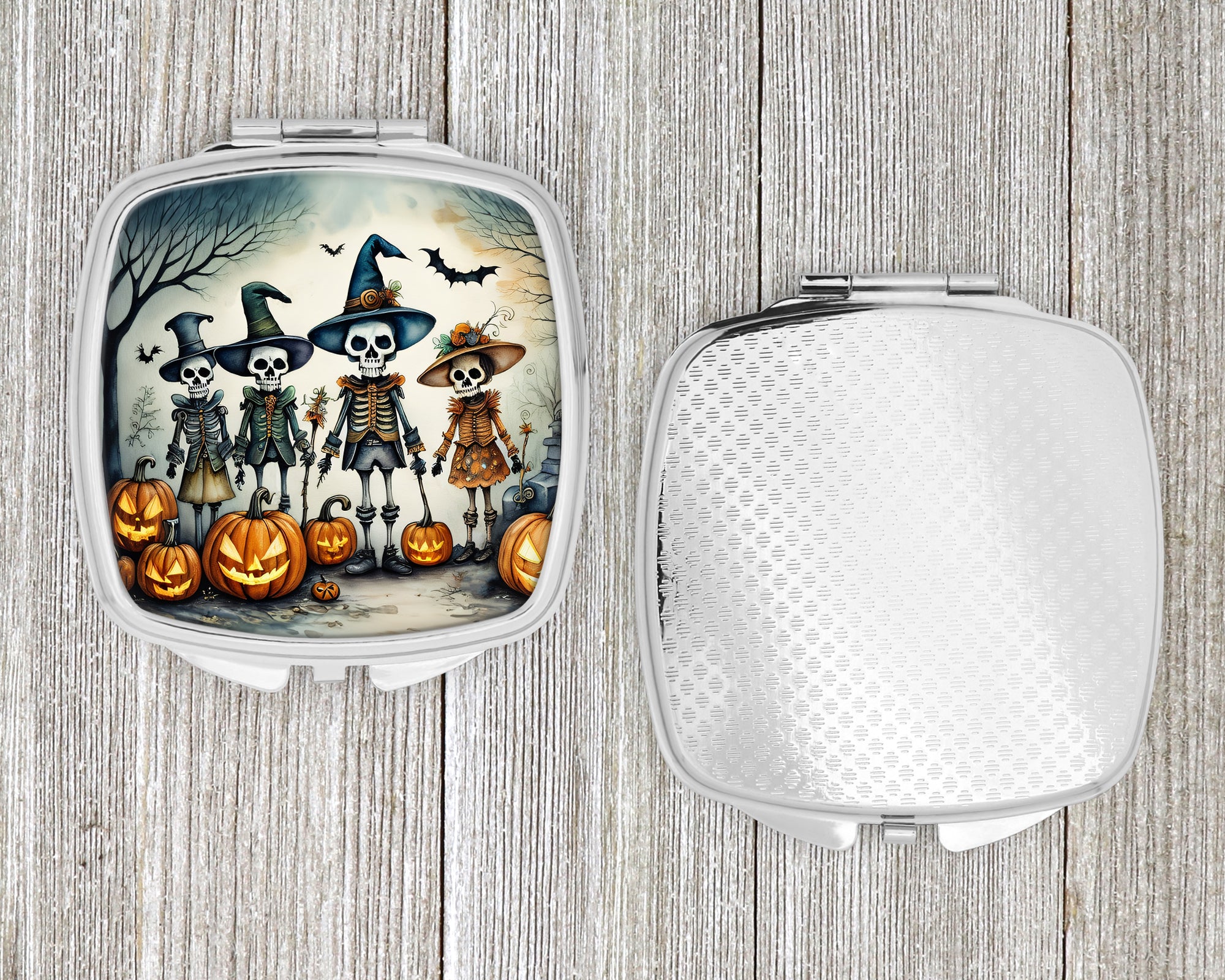 Calacas Skeletons Spooky Halloween Compact Mirror