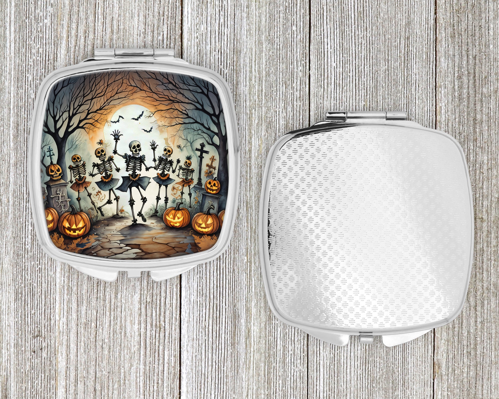 Dancing Skeletons Spooky Halloween Compact Mirror