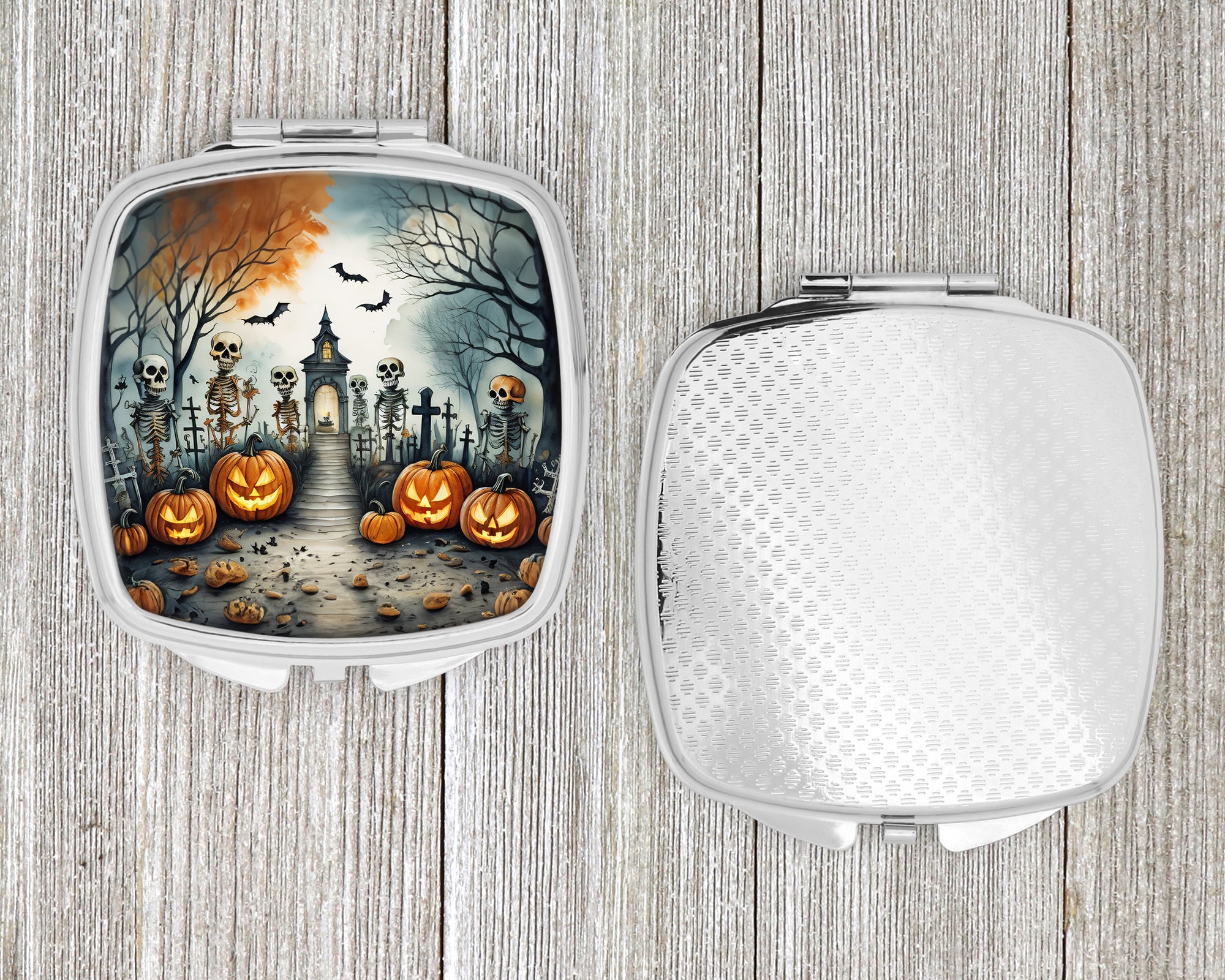 Skeleton Spooky Halloween Compact Mirror