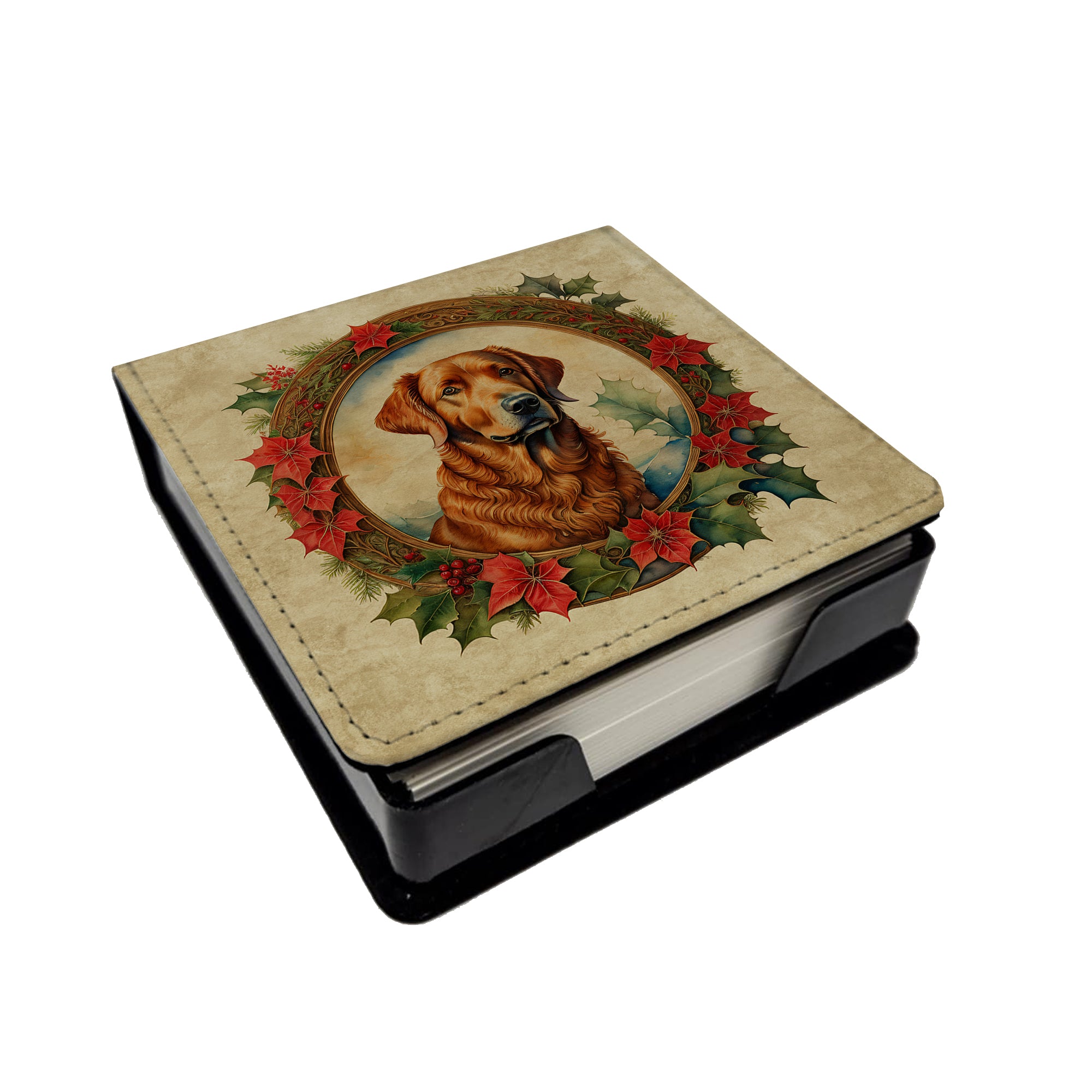 Buy this Chesapeake Bay Retriever Christmas Flowers PU Leather Note Paper Holder