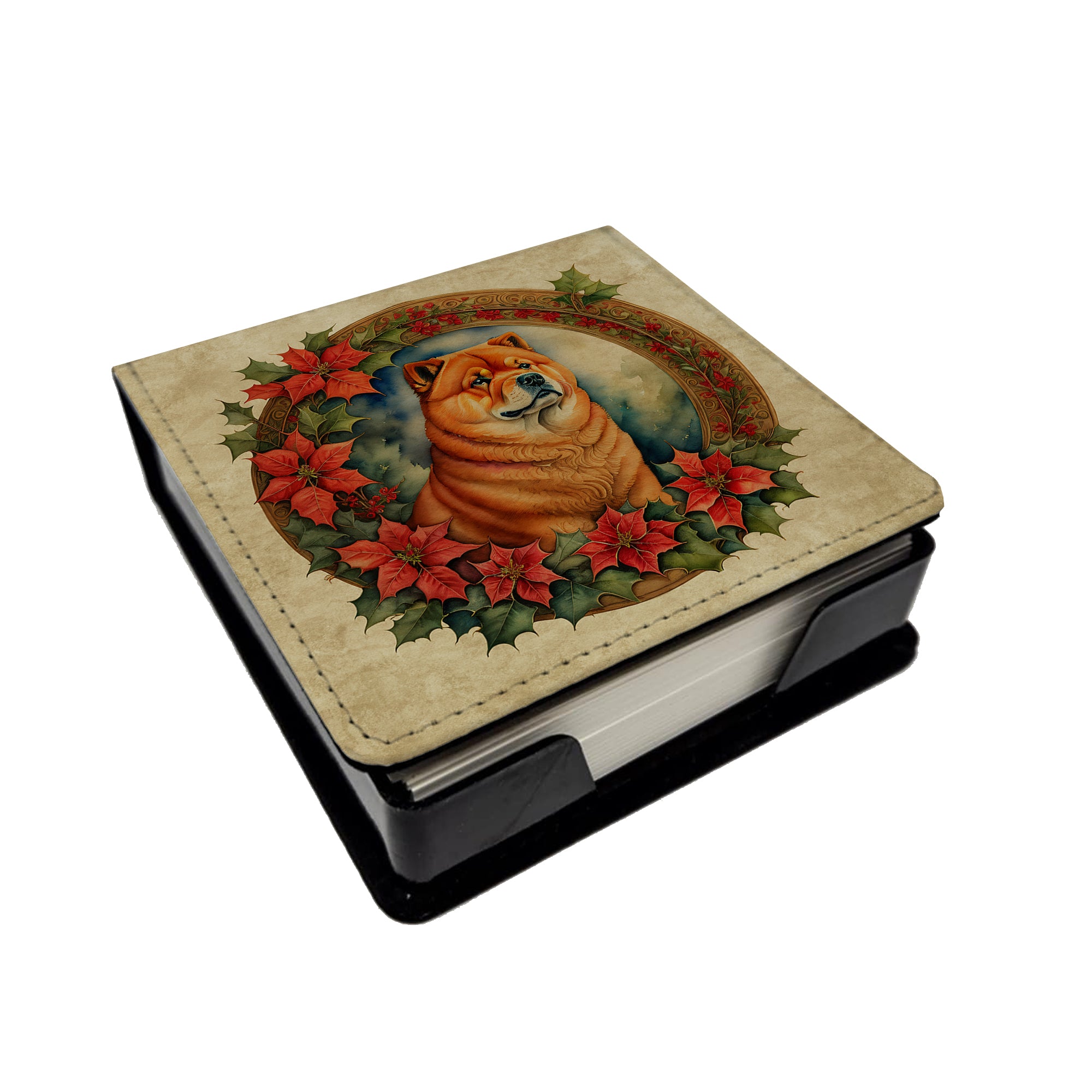 Buy this Chow Chow Christmas Flowers PU Leather Note Paper Holder