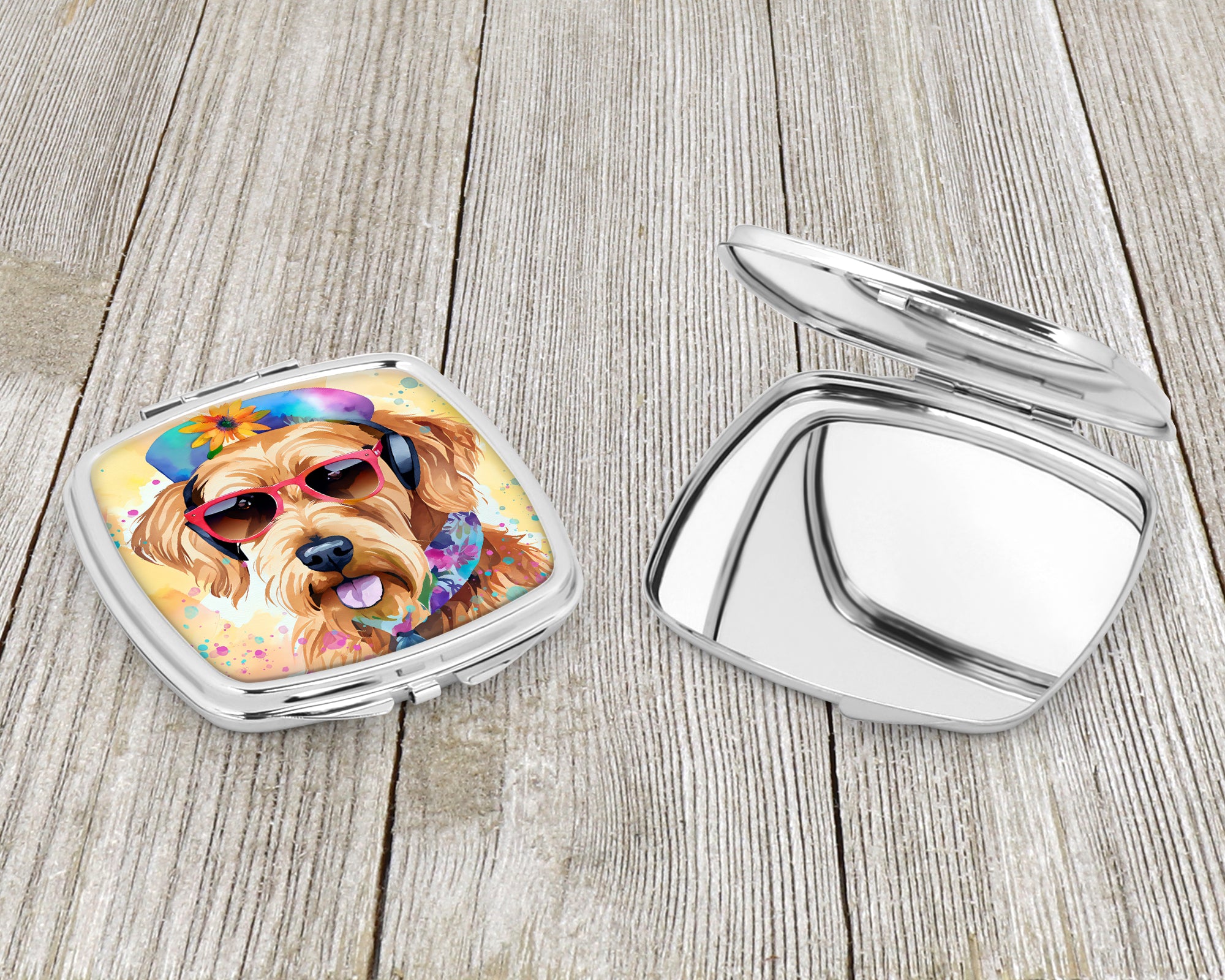 Airedale Terrier Hippie Dawg Compact Mirror