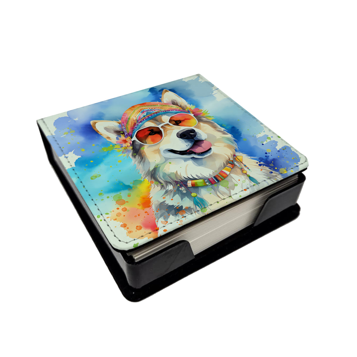 Buy this Alaskan Malamute Hippie Dawg PU Leather Note Paper Holder