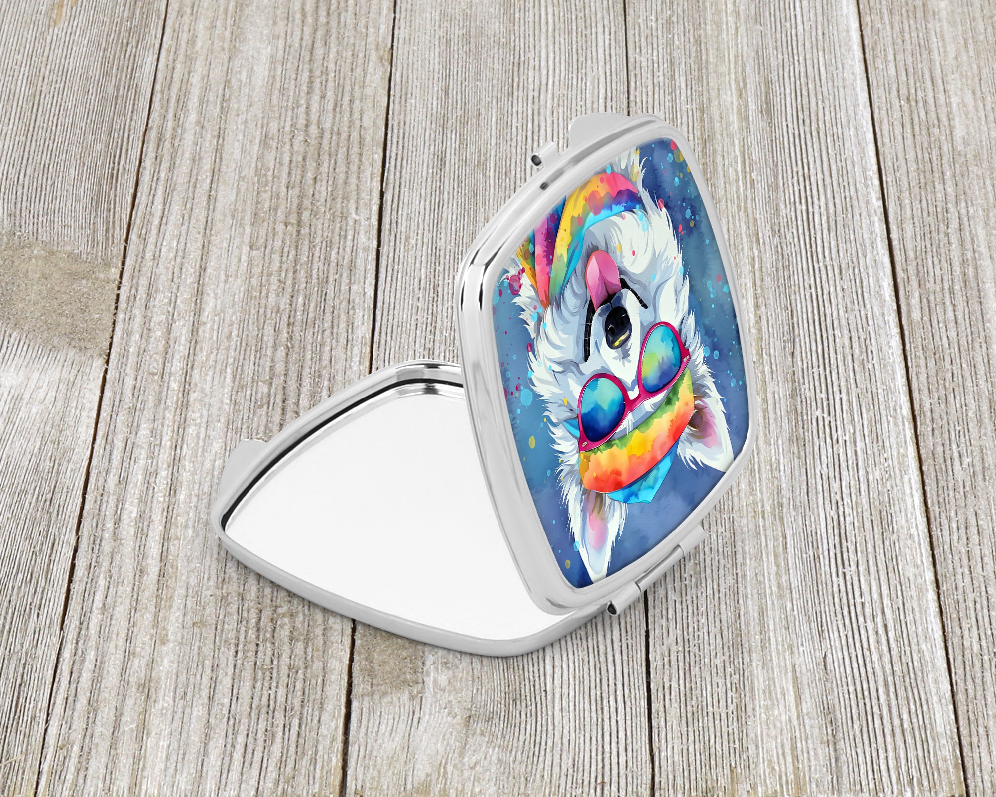 Buy this American Eskimo Hippie Dawg Compact Mirror