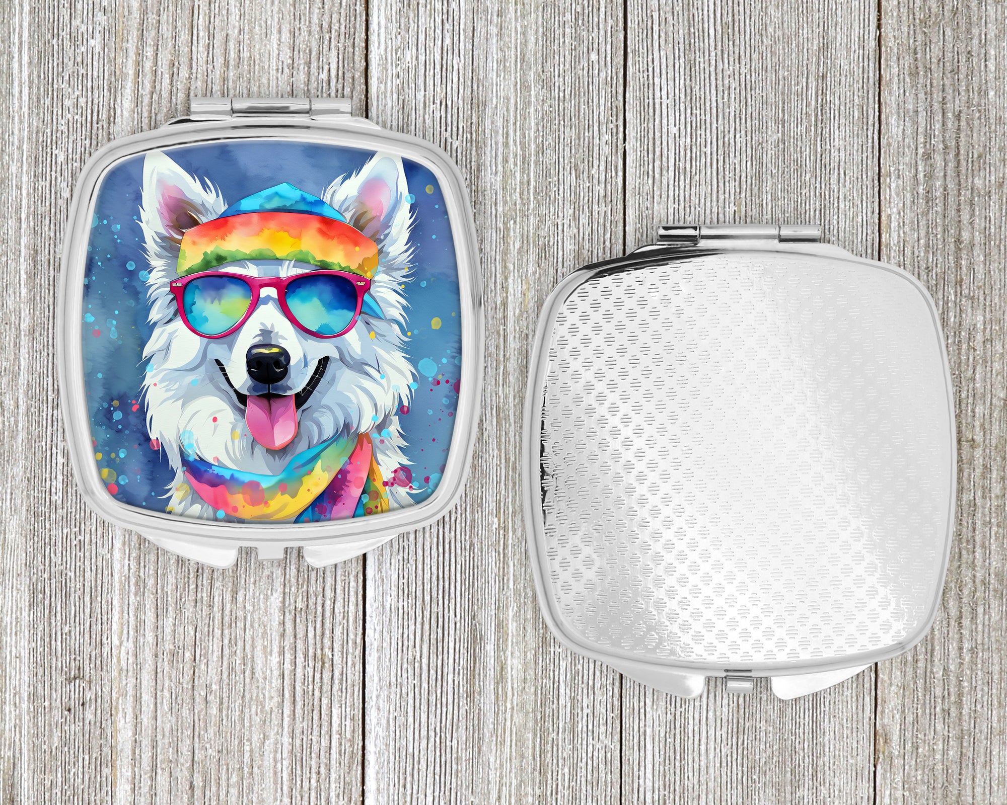 American Eskimo Hippie Dawg Compact Mirror