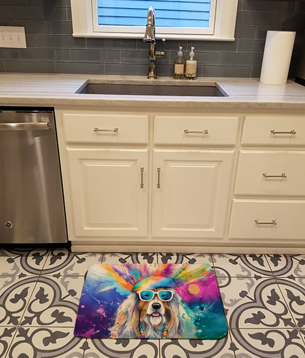 Buy this Bearded Collie Hippie Dawg Memory Foam Kitchen Mat