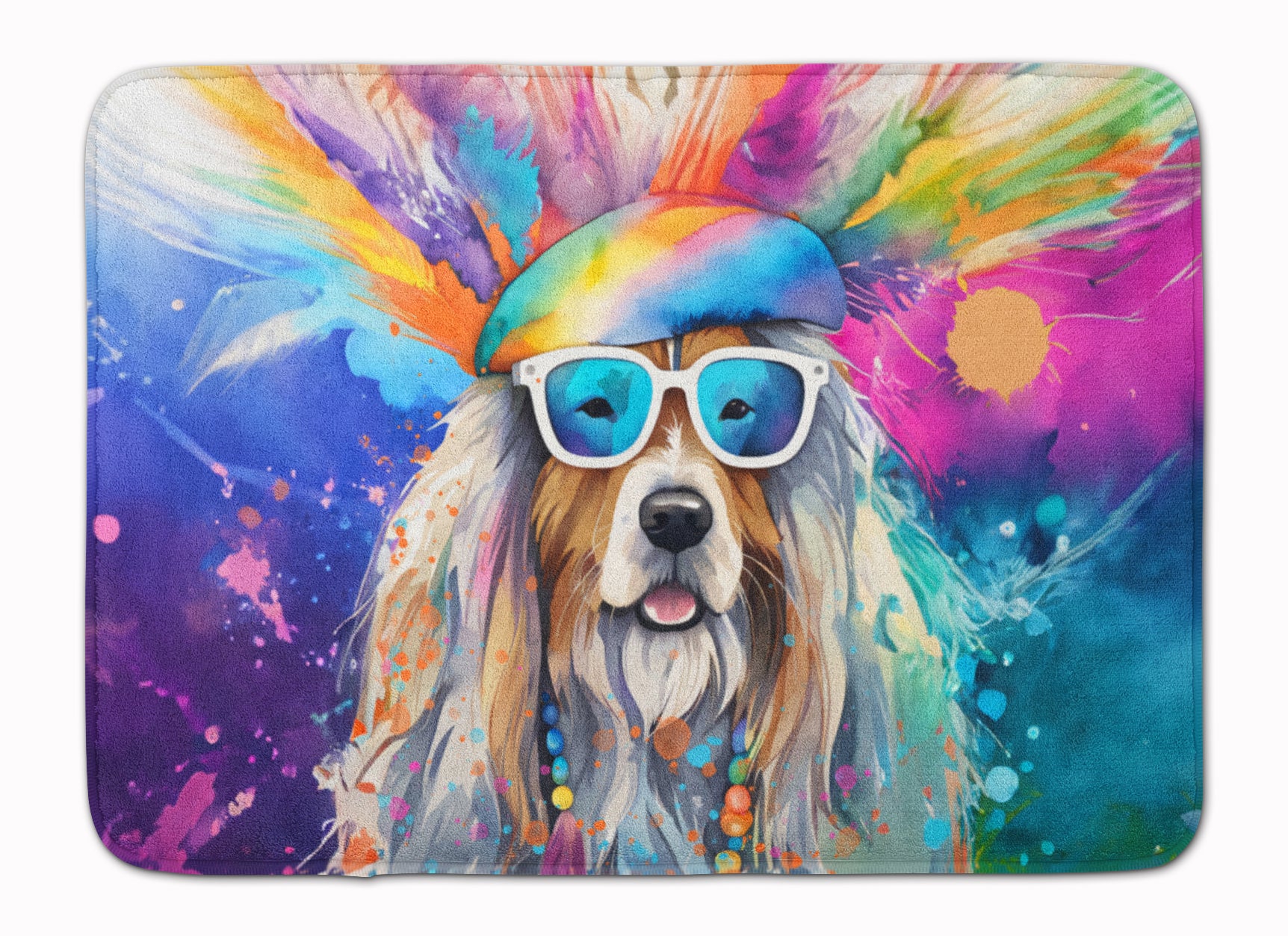 Buy this Bearded Collie Hippie Dawg Memory Foam Kitchen Mat