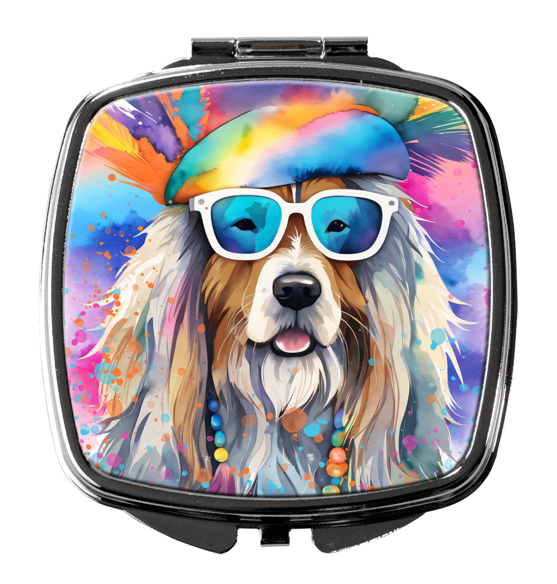 Buy this Bearded Collie Hippie Dawg Compact Mirror